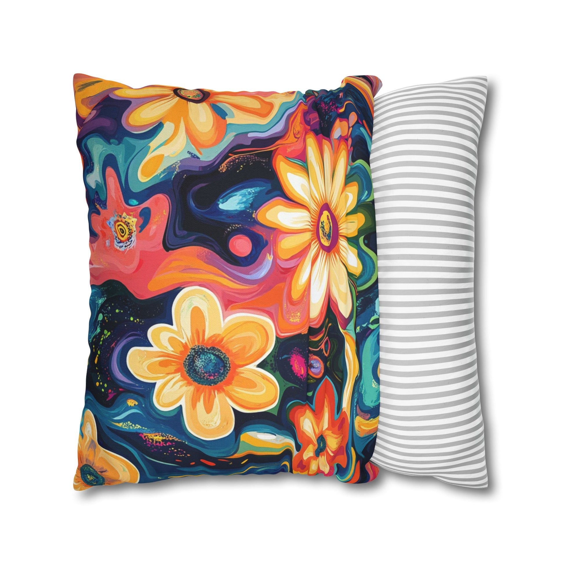 Vibrant Dark Floral Throw Pillow, Artsulli - Art is Long, Life is Short, Home Decor, , , , , , , 