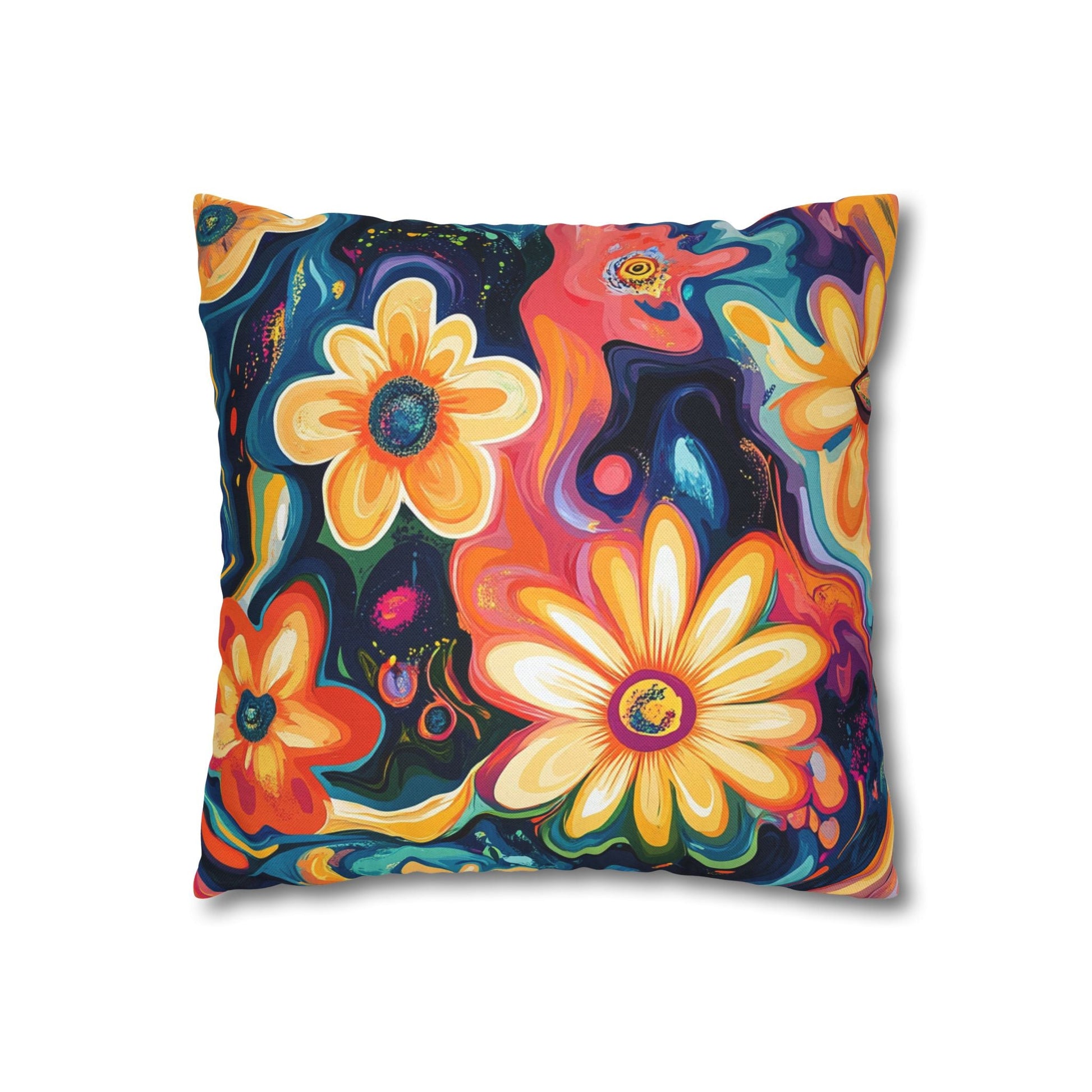 Vibrant Dark Floral Throw Pillow, Artsulli - Art is Long, Life is Short, Home Decor, , , , , , , 