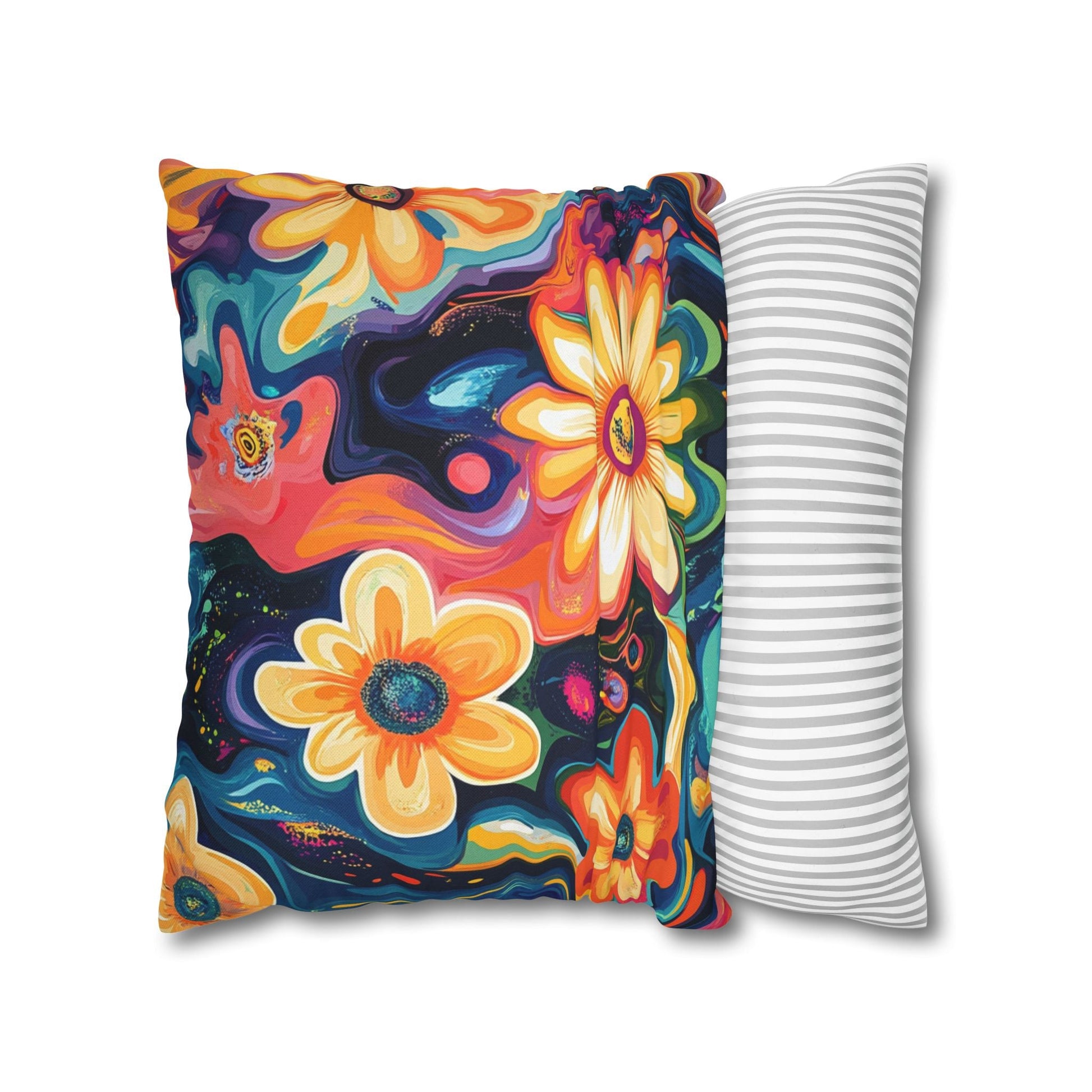 Vibrant Dark Floral Throw Pillow, Artsulli - Art is Long, Life is Short, Home Decor, , , , , , , 
