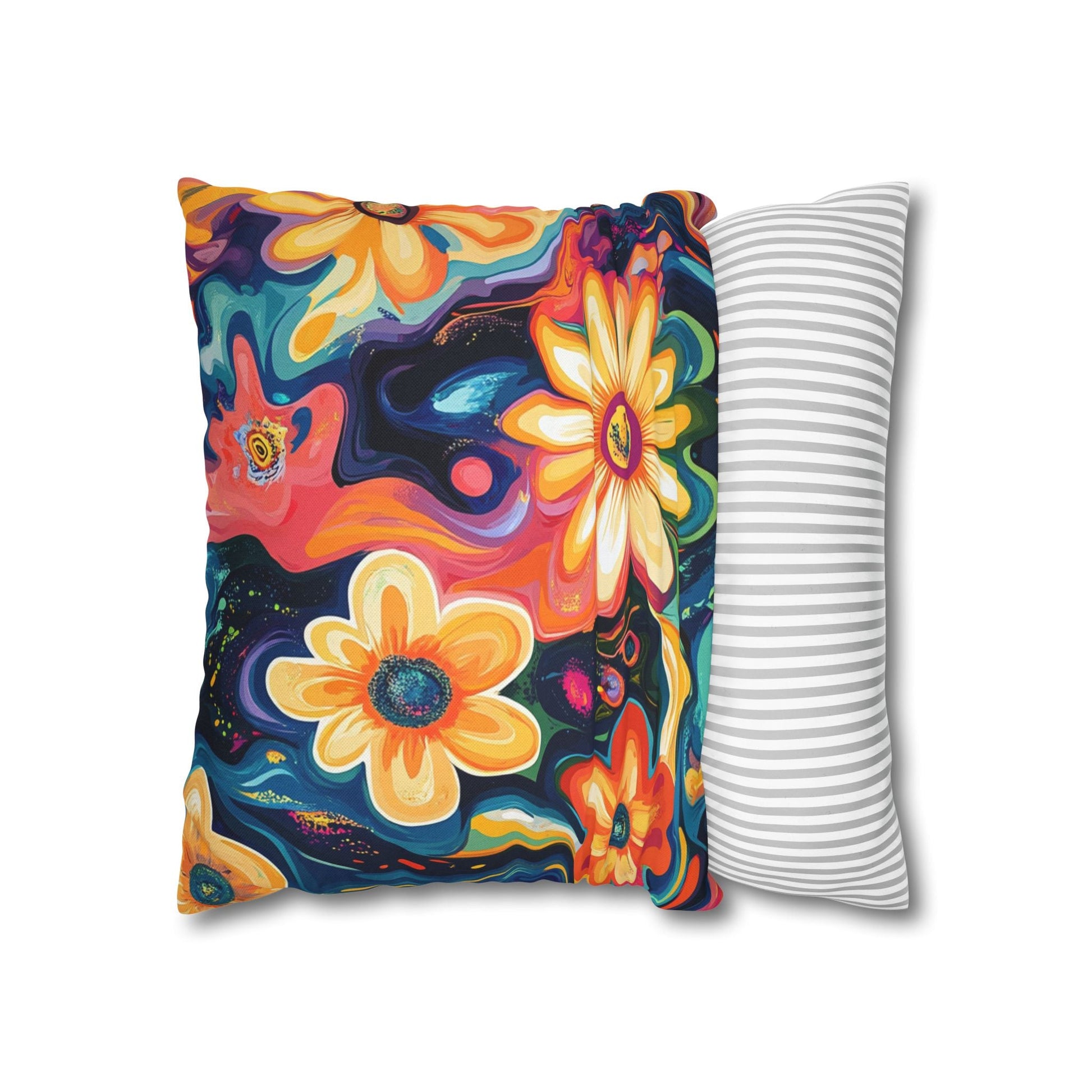 Vibrant Dark Floral Throw Pillow, Artsulli - Art is Long, Life is Short, Home Decor, , , , , , , 