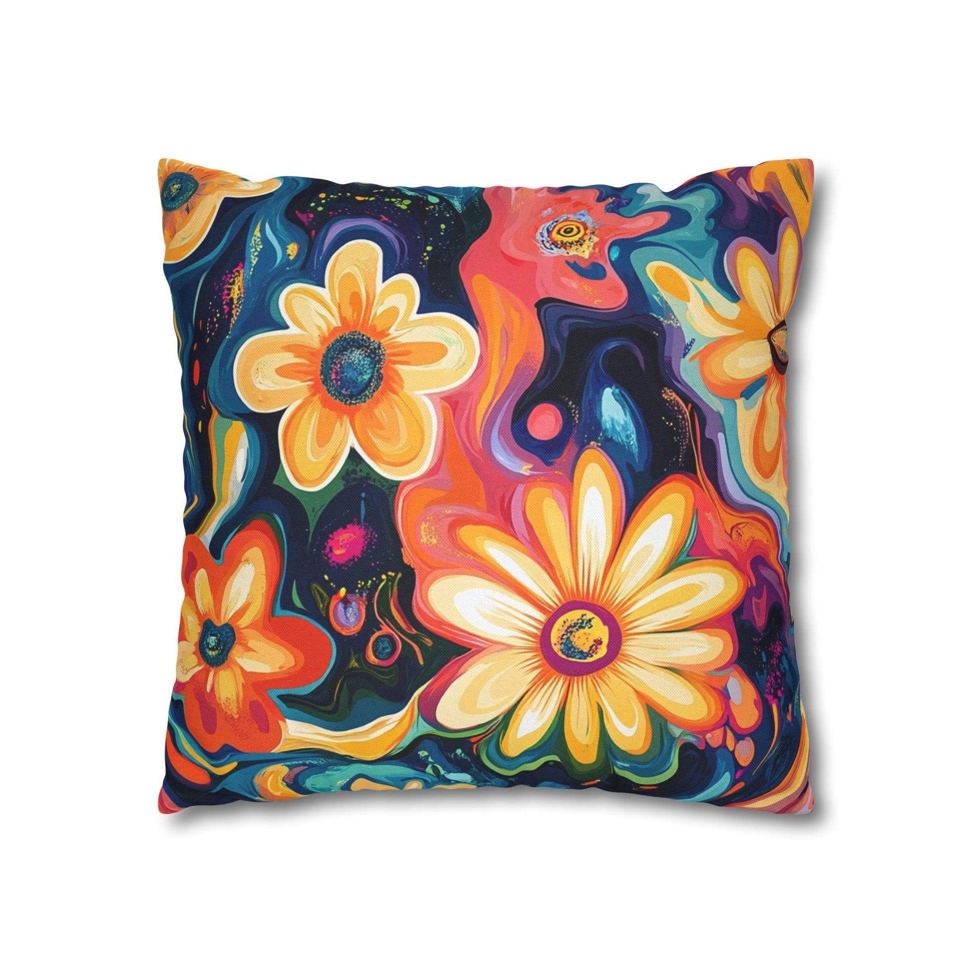 Vibrant Dark Floral Throw Pillow, Artsulli - Art is Long, Life is Short, Home Decor, , , , , , , 