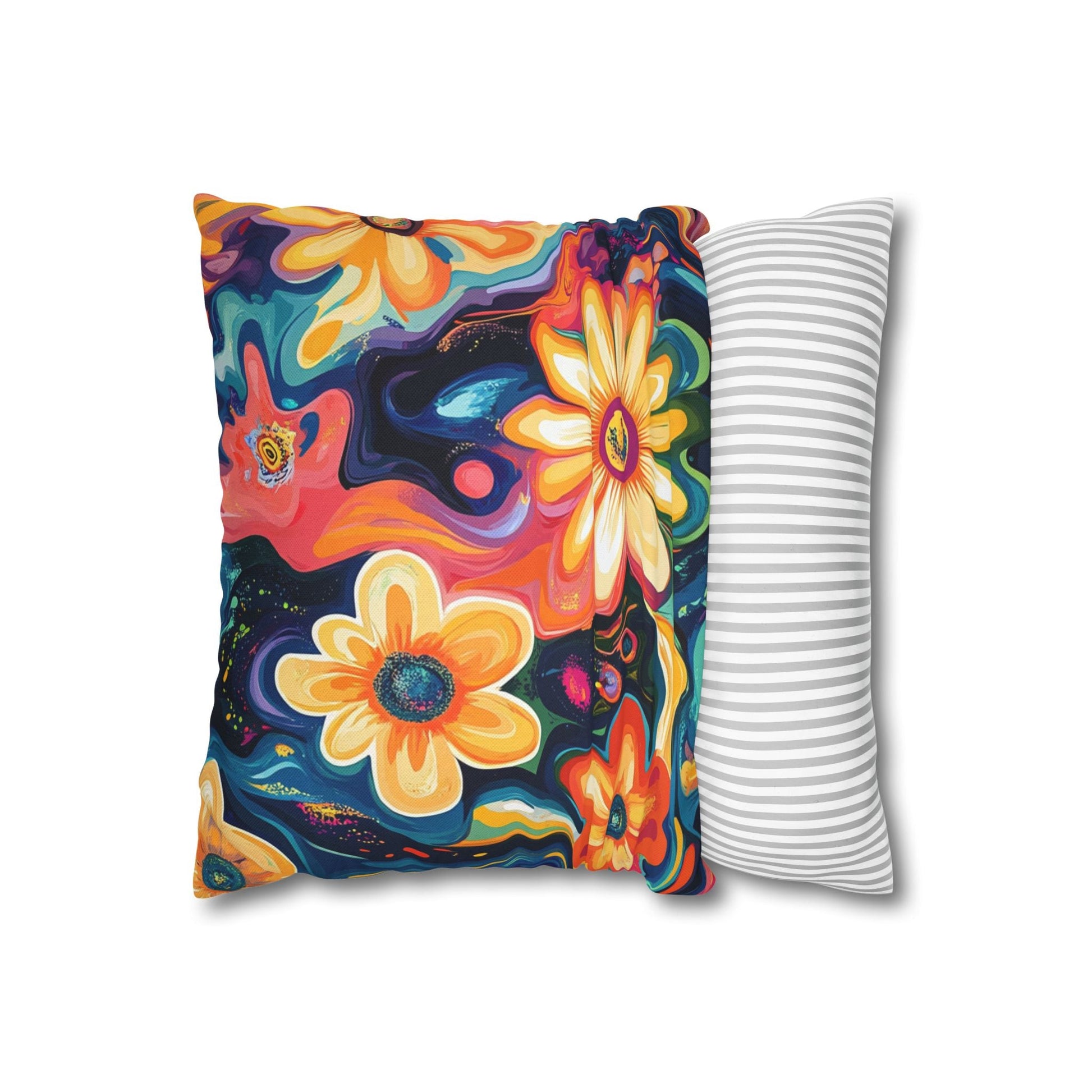 Vibrant Dark Floral Throw Pillow, Artsulli - Art is Long, Life is Short, Home Decor, , , , , , , 