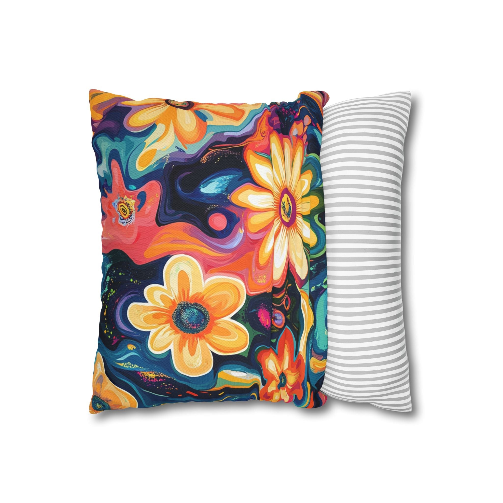 Vibrant Dark Floral Throw Pillow, Artsulli - Art is Long, Life is Short, Home Decor, , , , , , , 