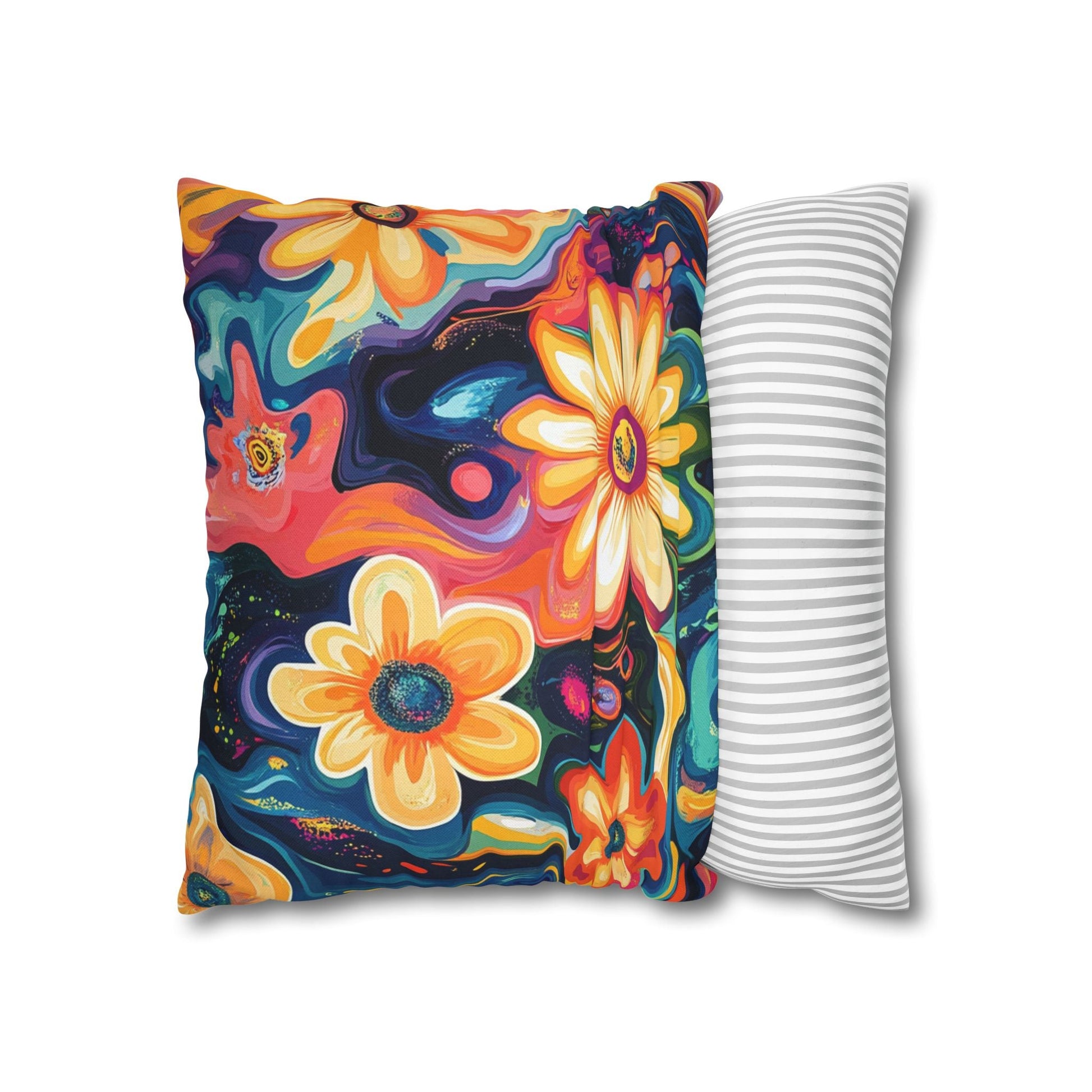 Vibrant Dark Floral Throw Pillow, Artsulli - Art is Long, Life is Short, Home Decor, , , , , , , 