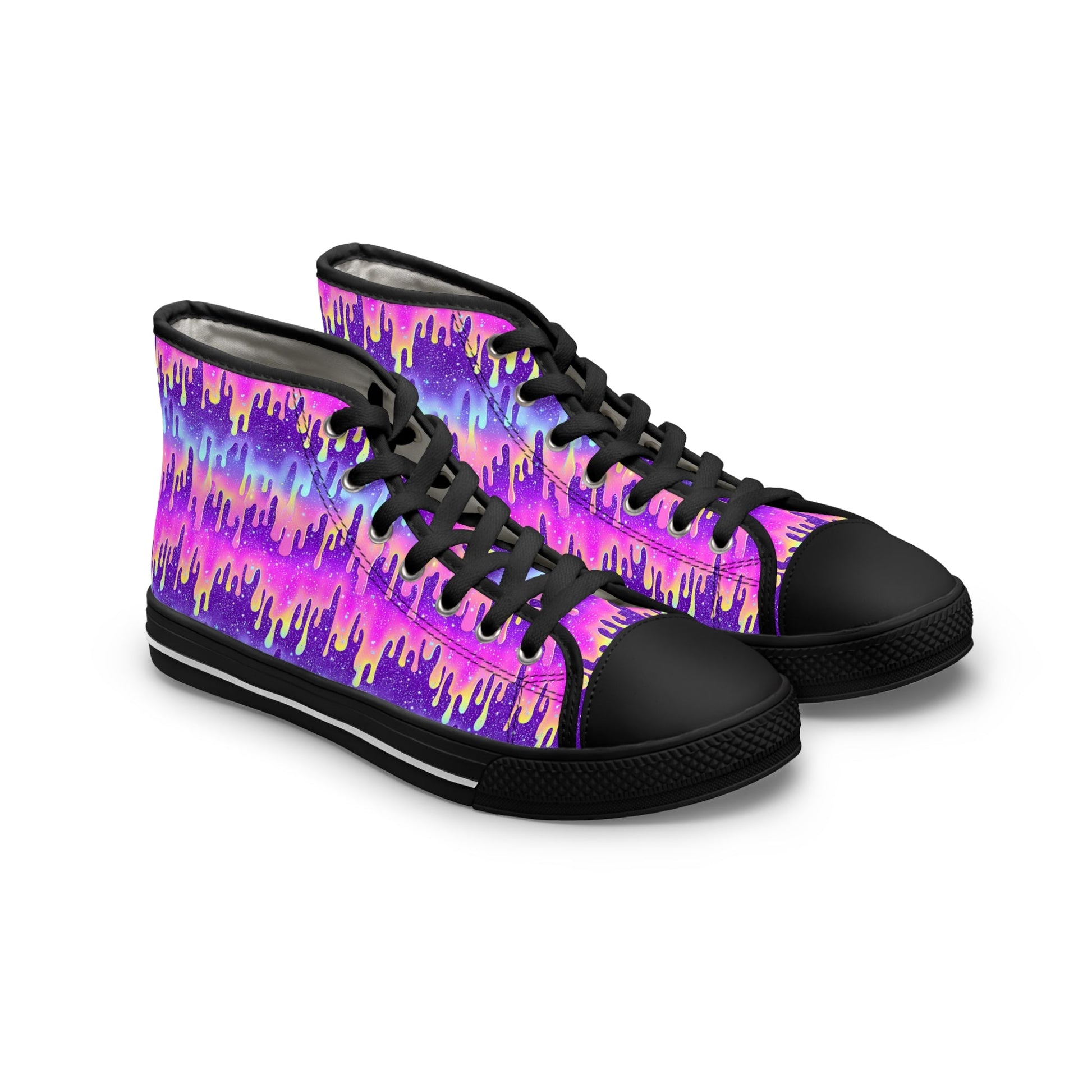 Vibrant Drip High Top Sneakers, Artsulli - Art is Long, Life is Short, Shoes, Size, US 5.5, Color, Black sole, , , 22713467603833722247
