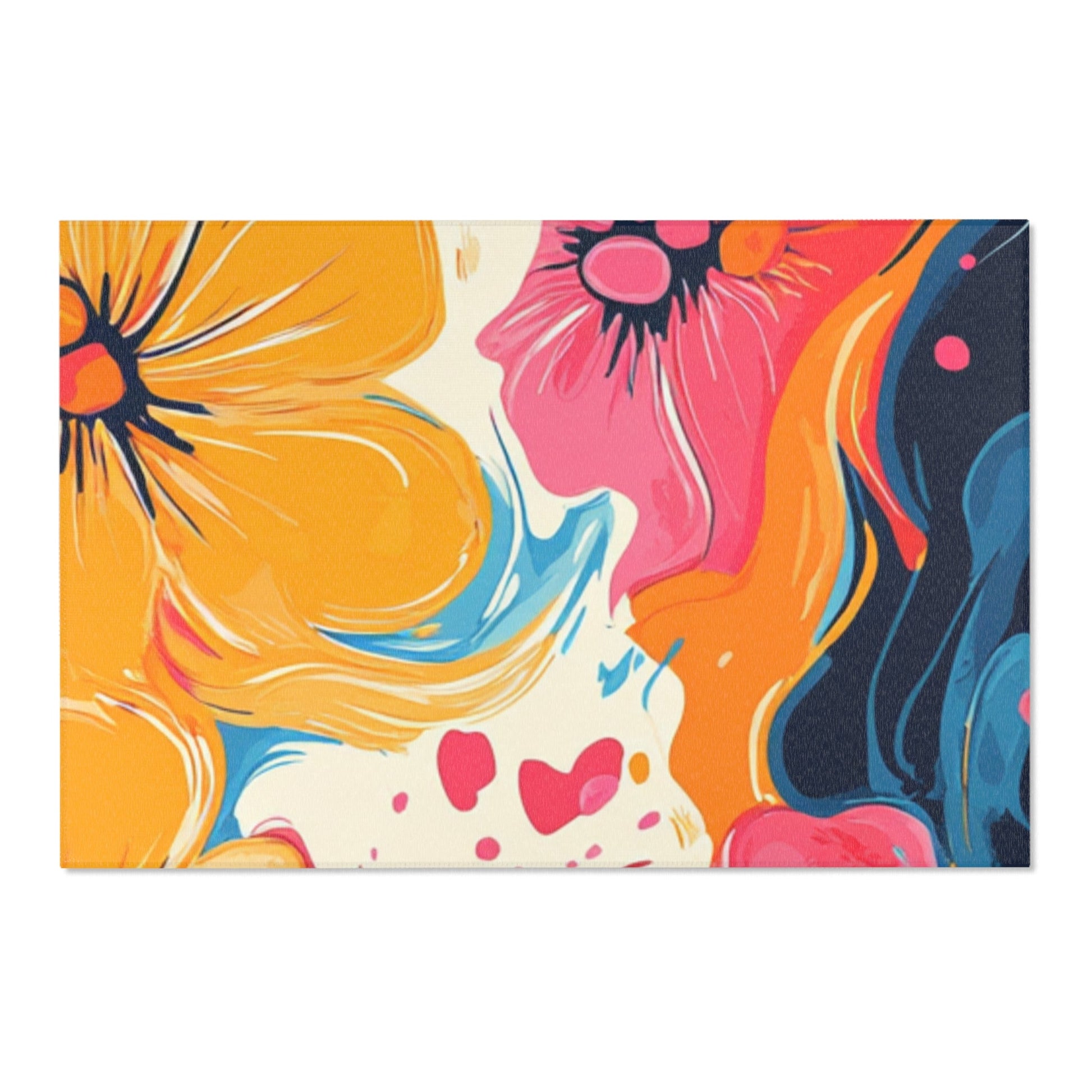 Vibrant Floral Abstract Art Area Rug, Artsulli - Art is Long, Life is Short, Home Decor, Size, 72" × 48", , , , , 31725249423815419696