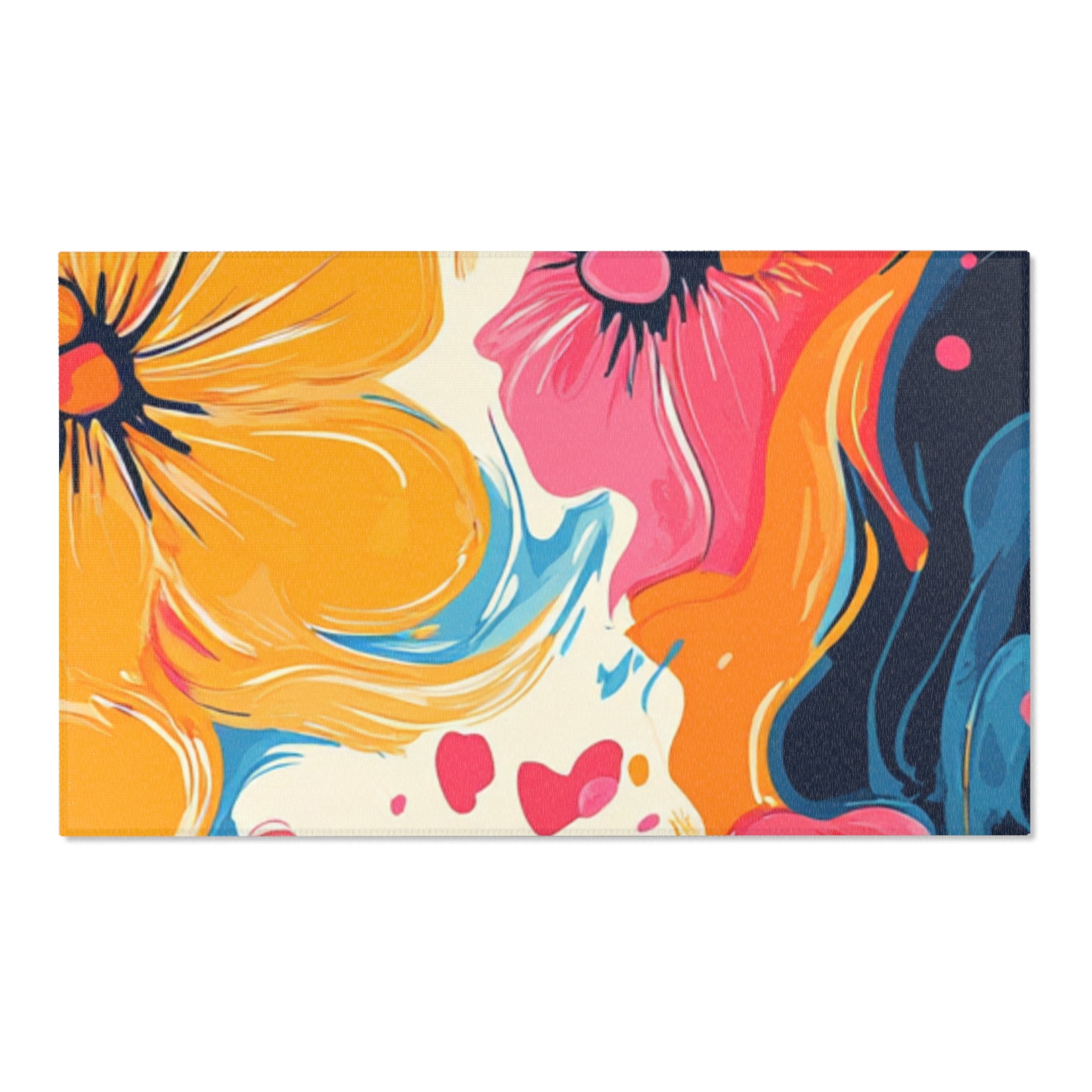 Vibrant Floral Abstract Art Area Rug, Artsulli - Art is Long, Life is Short, Home Decor, Size, 60" × 36", , , , , 24404148384954119367