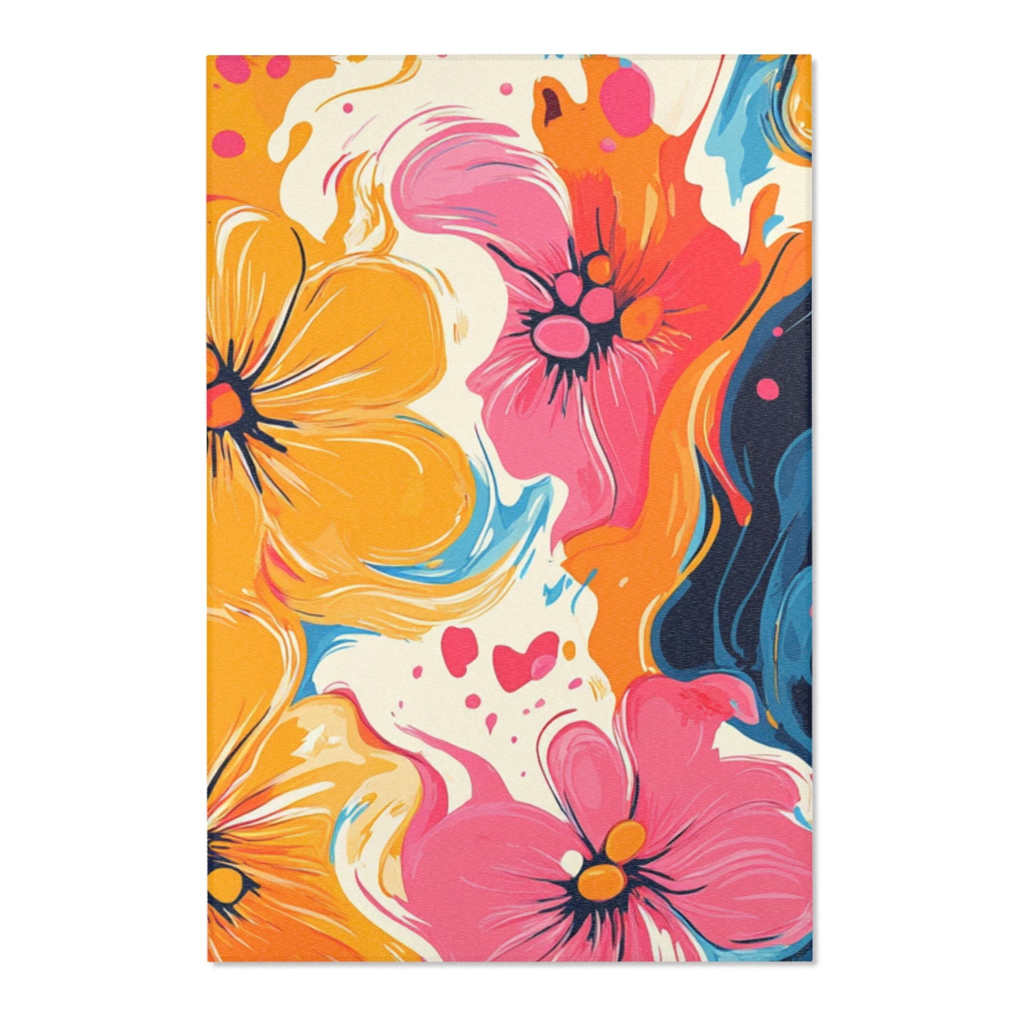 Vibrant Floral Abstract Art Area Rug, Artsulli - Art is Long, Life is Short, Home Decor, Size, 48" × 72", , , , , 97674329166459801642