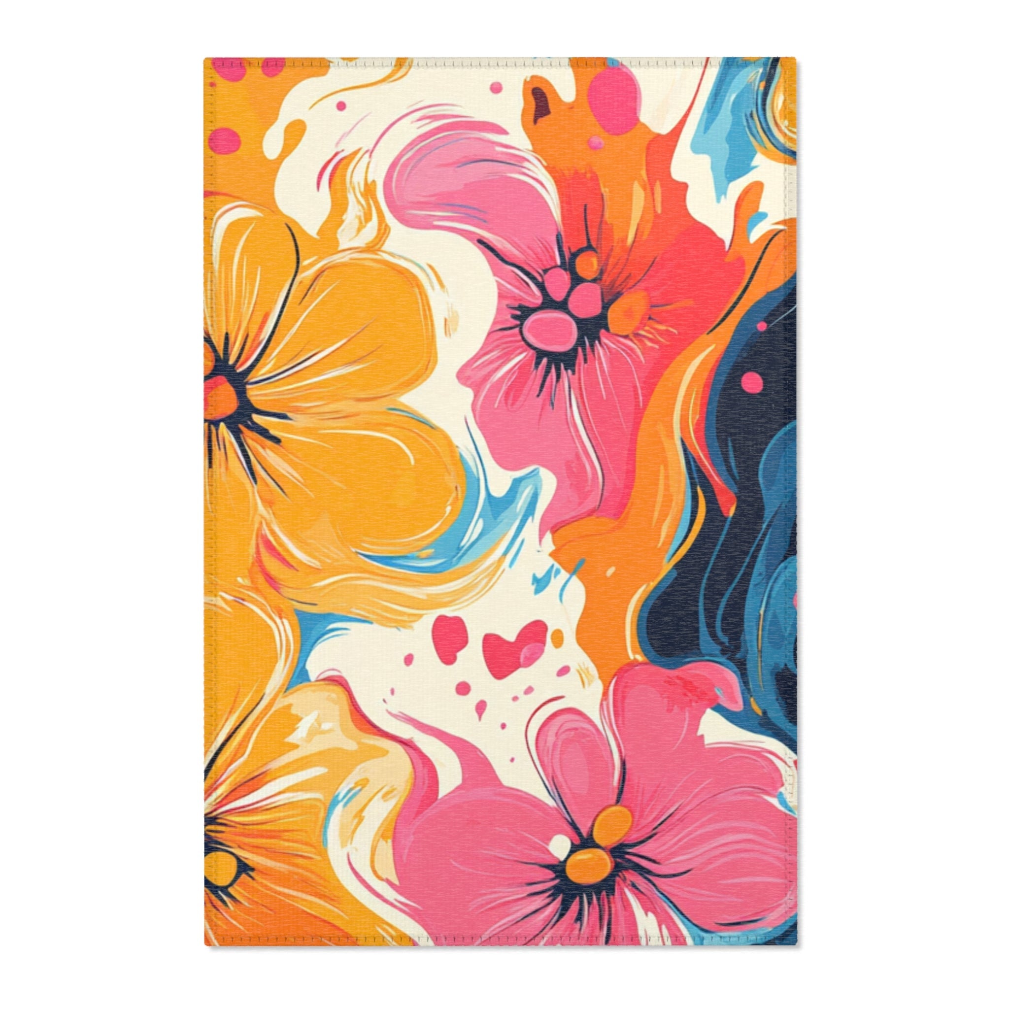 Vibrant Floral Abstract Art Area Rug, Artsulli - Art is Long, Life is Short, Home Decor, Size, 24" × 36", , , , , 22529432561014898473