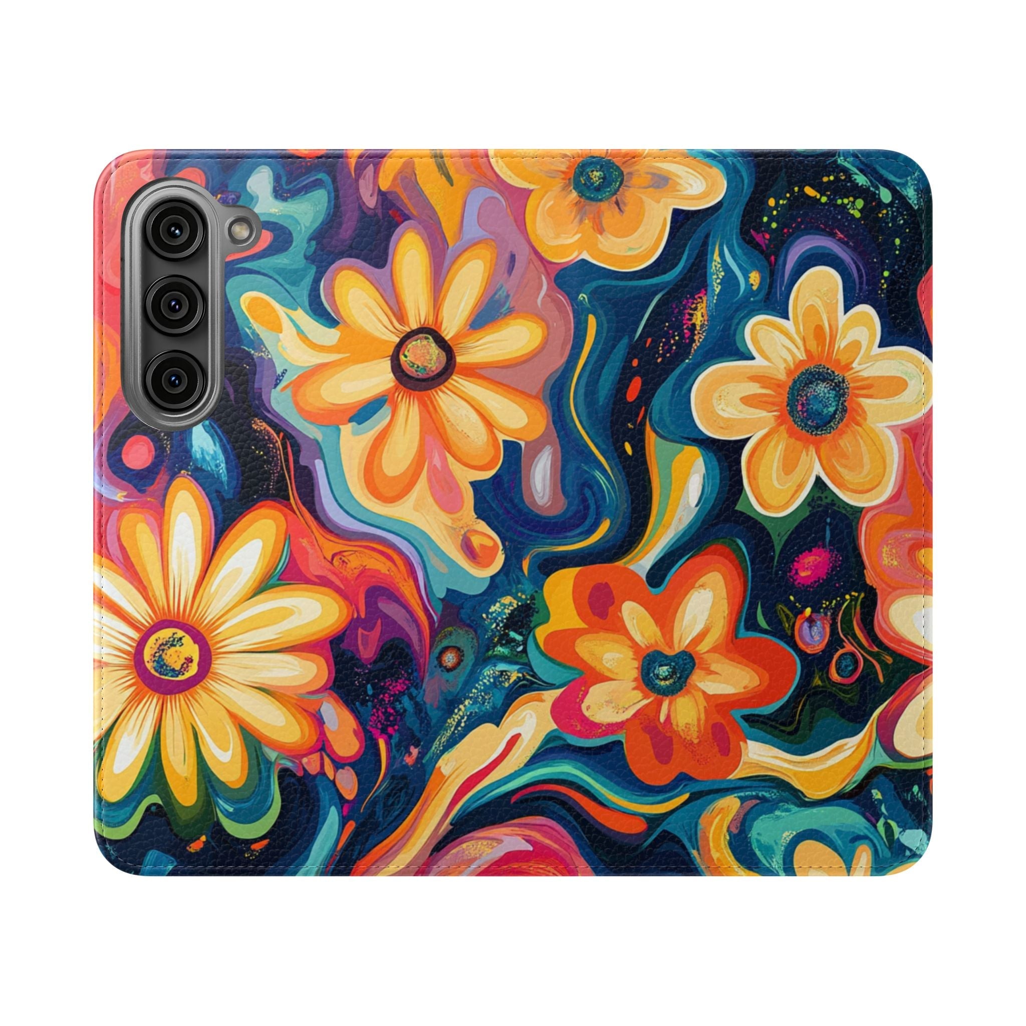 Vibrant Floral Abstract Flip Cases, Artsulli - Art is Long, Life is Short, Phone Case, Size, Samsung Galaxy S23, , , , , 12696115057854412317