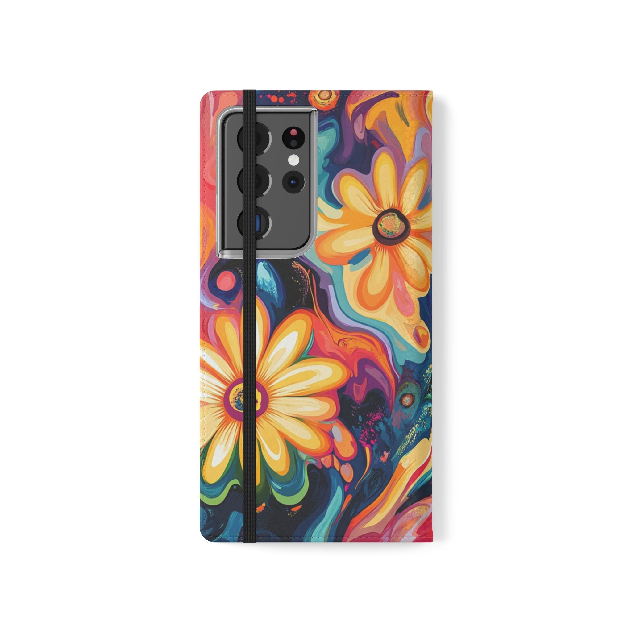 Vibrant Floral Abstract Flip Cases, Artsulli - Art is Long, Life is Short, Phone Case, , , , , , , 