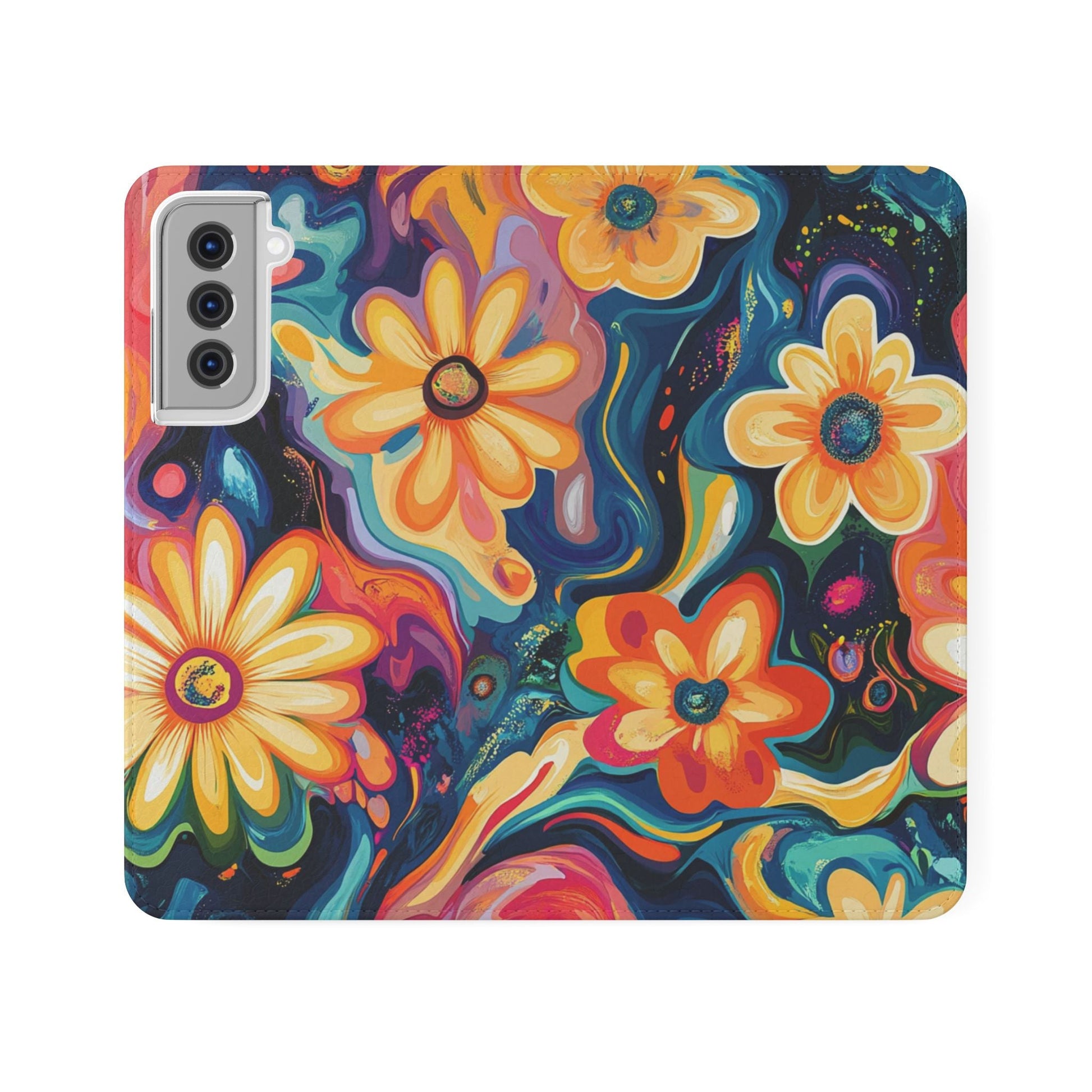 Vibrant Floral Abstract Flip Cases, Artsulli - Art is Long, Life is Short, Phone Case, Size, Samsung Galaxy S21, , , , , 12783971170867748476