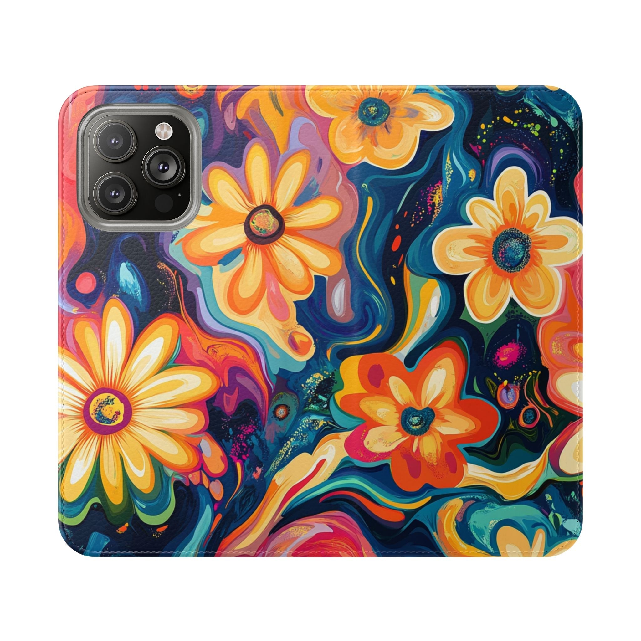 Vibrant Floral Abstract Flip Cases, Artsulli - Art is Long, Life is Short, Phone Case, Size, iPhone 14 Pro Max, , , , , 33504451748288483586