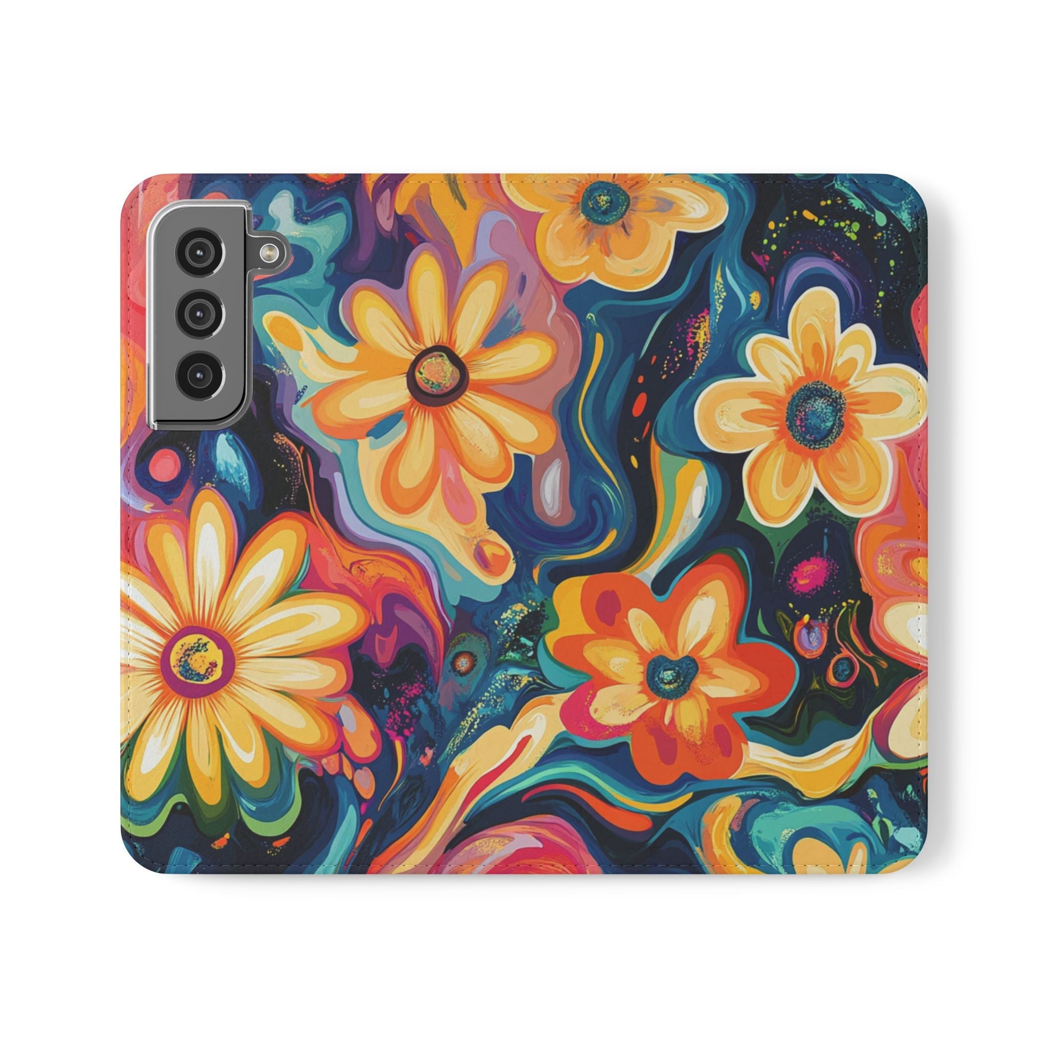 Vibrant Floral Abstract Flip Cases, Artsulli - Art is Long, Life is Short, Phone Case, Size, Samsung Galaxy S22, , , , , 10953029690654550960