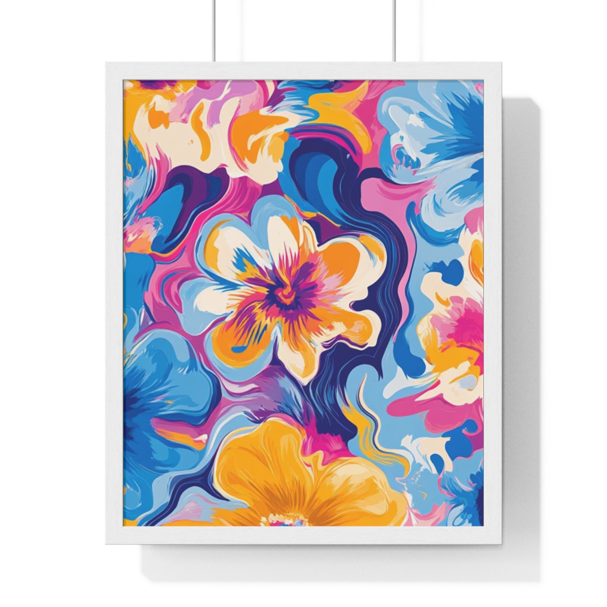 Printify Vibrant Floral Abstract Framed Art 2025