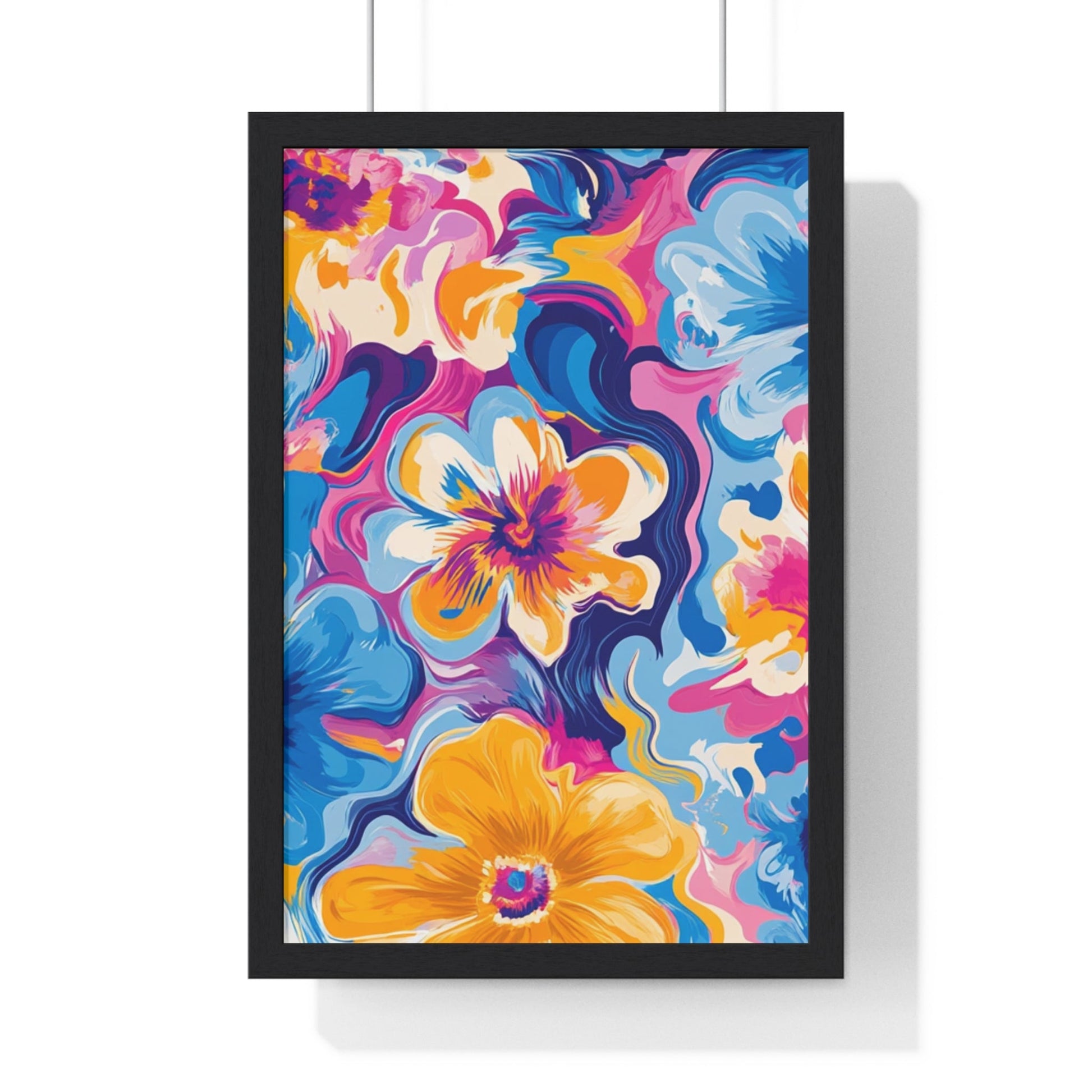 Printify Vibrant Floral Abstract Framed Art 2025