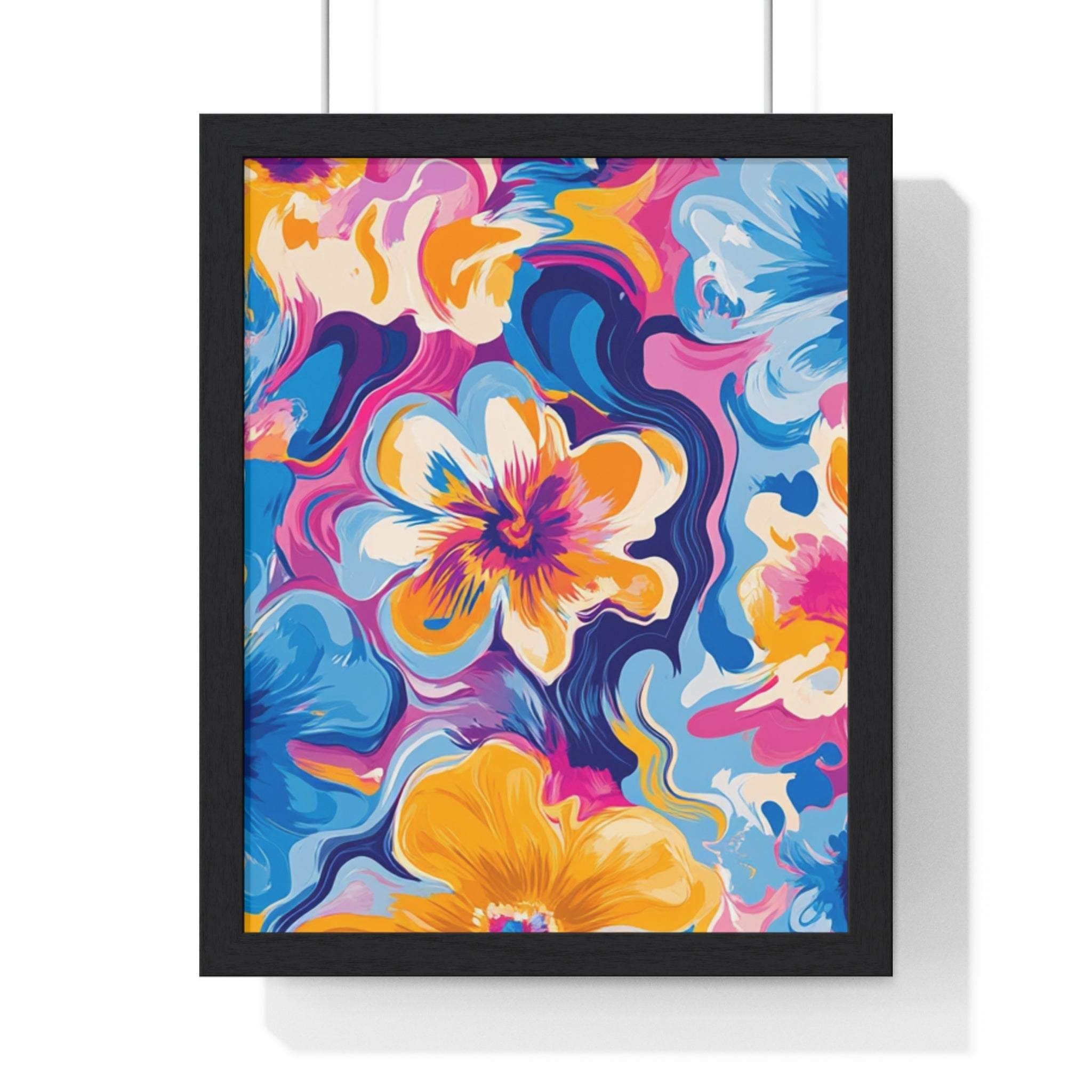 Printify Vibrant Floral Abstract Framed Art 2025