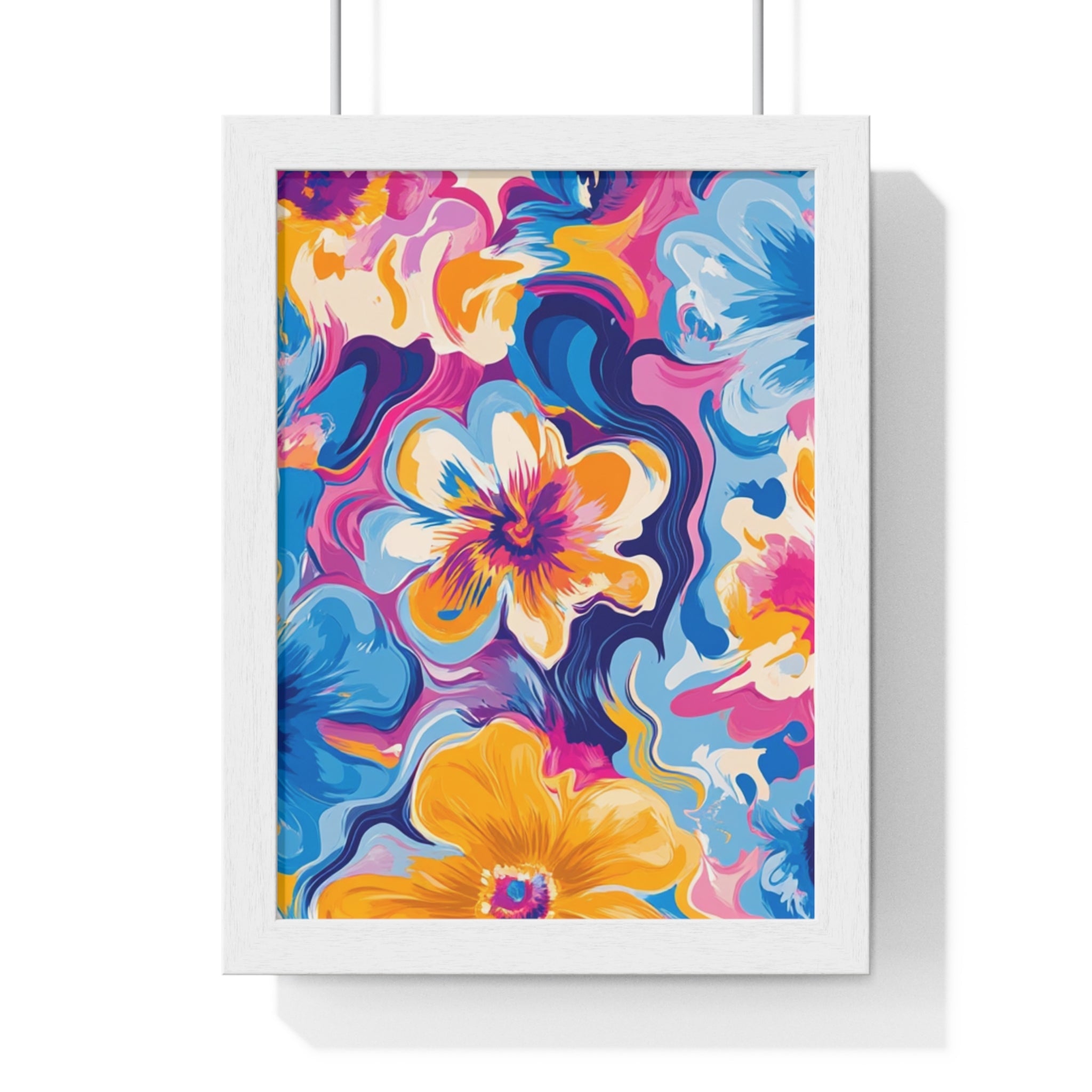 Printify Vibrant Floral Abstract Framed Art 2025