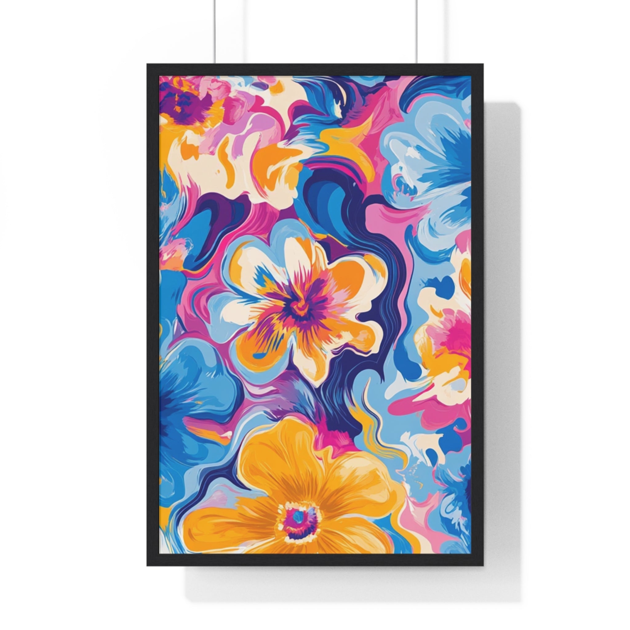 Printify Vibrant Floral Abstract Framed Art 2025