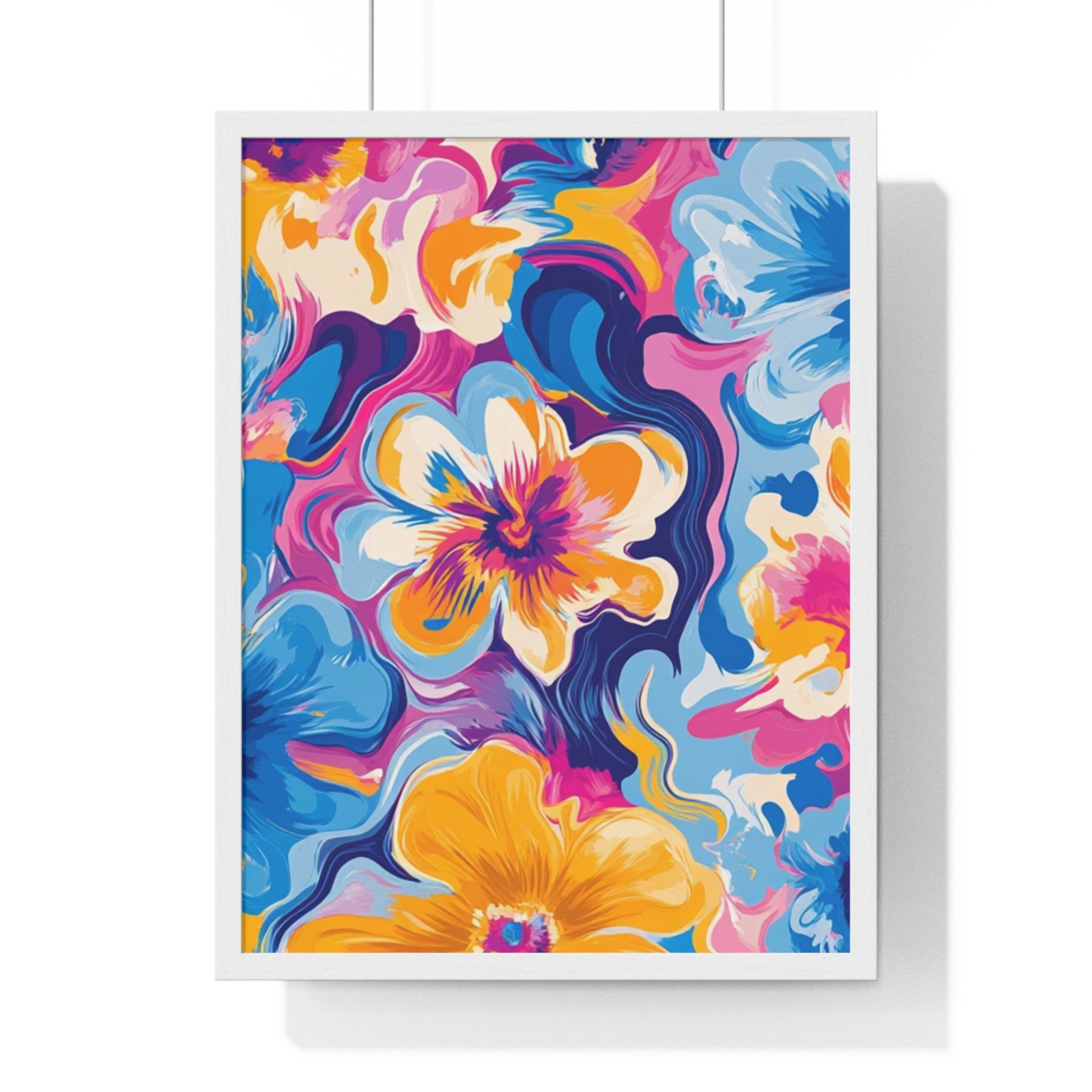Printify Vibrant Floral Abstract Framed Art 2025