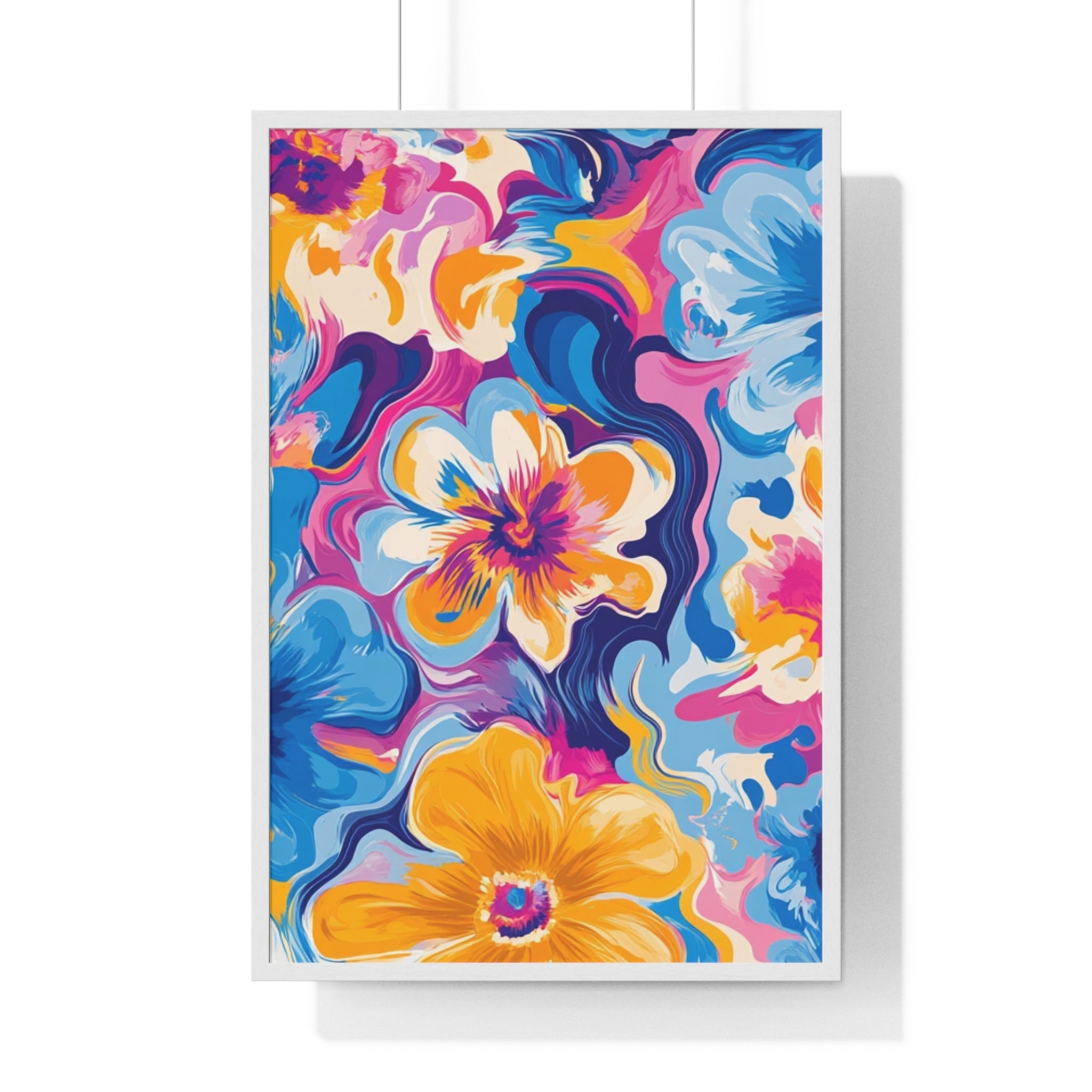 Printify Vibrant Floral Abstract Framed Art 2025