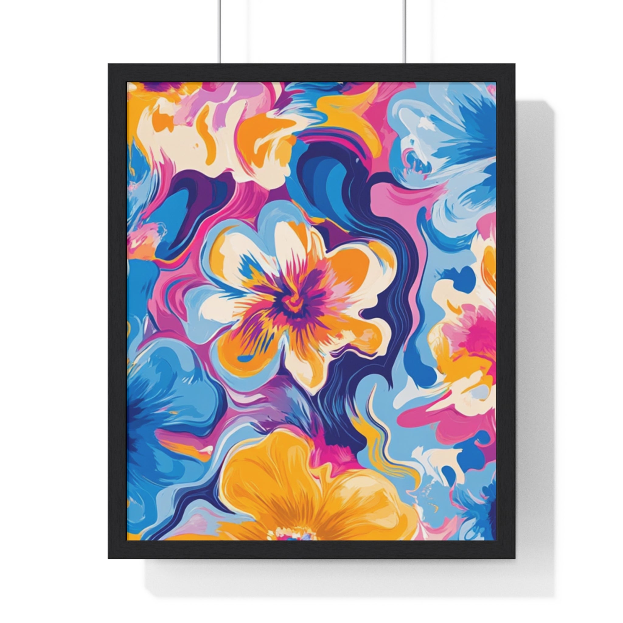 Printify Vibrant Floral Abstract Framed Art 2025
