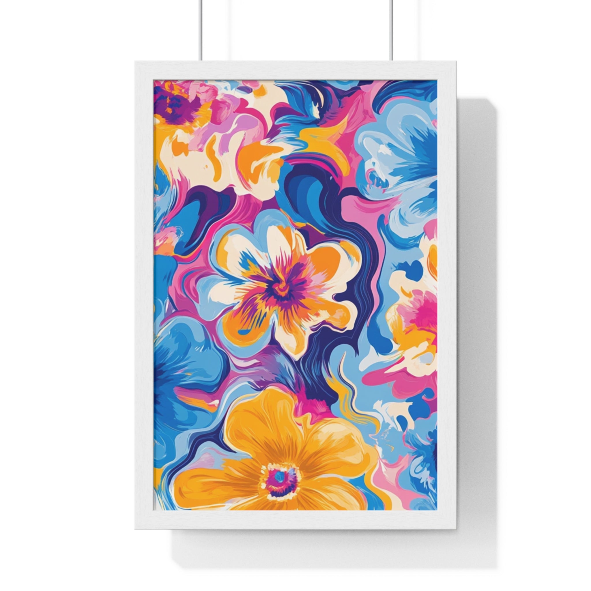 Printify Vibrant Floral Abstract Framed Art 2025