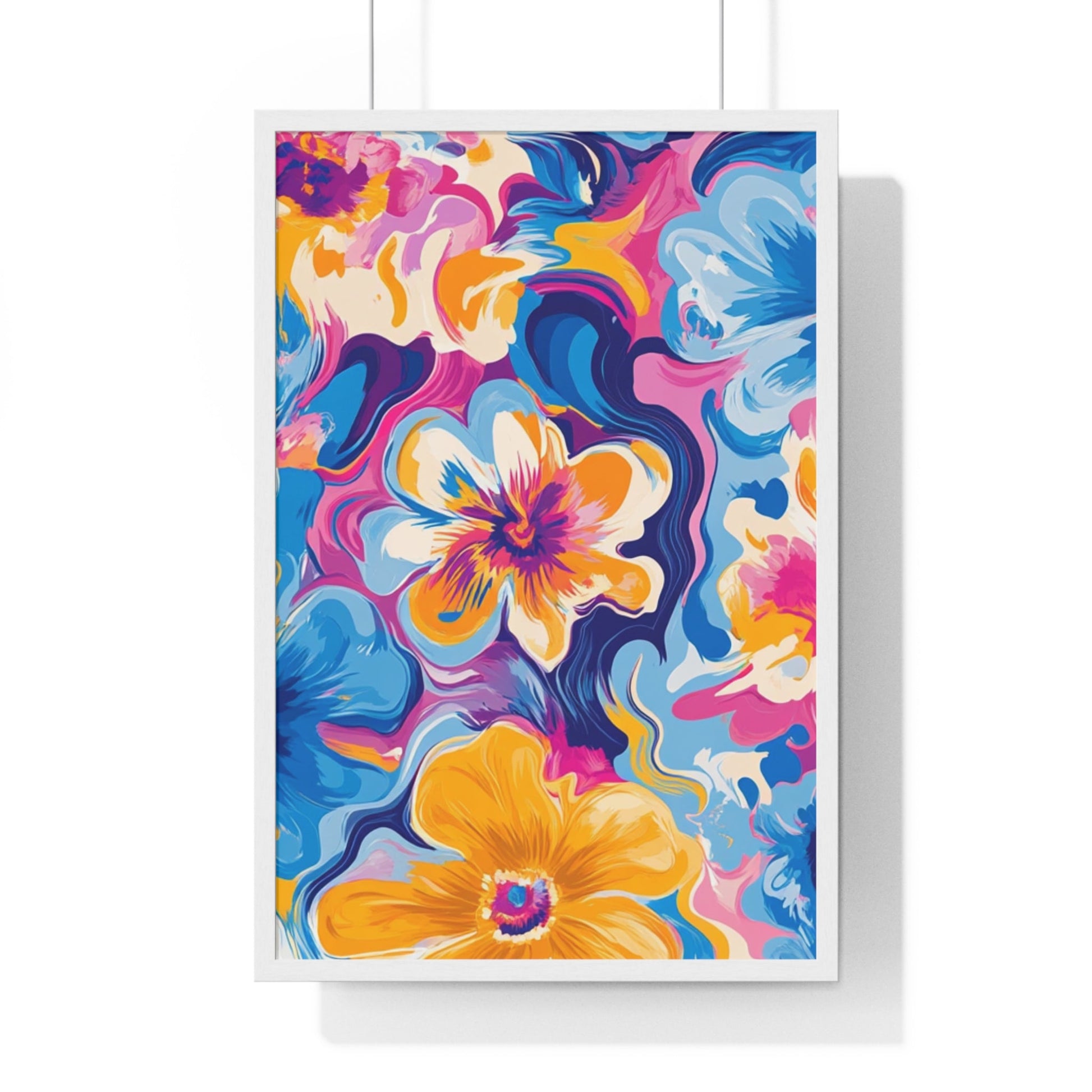 Printify Vibrant Floral Abstract Framed Art 2025