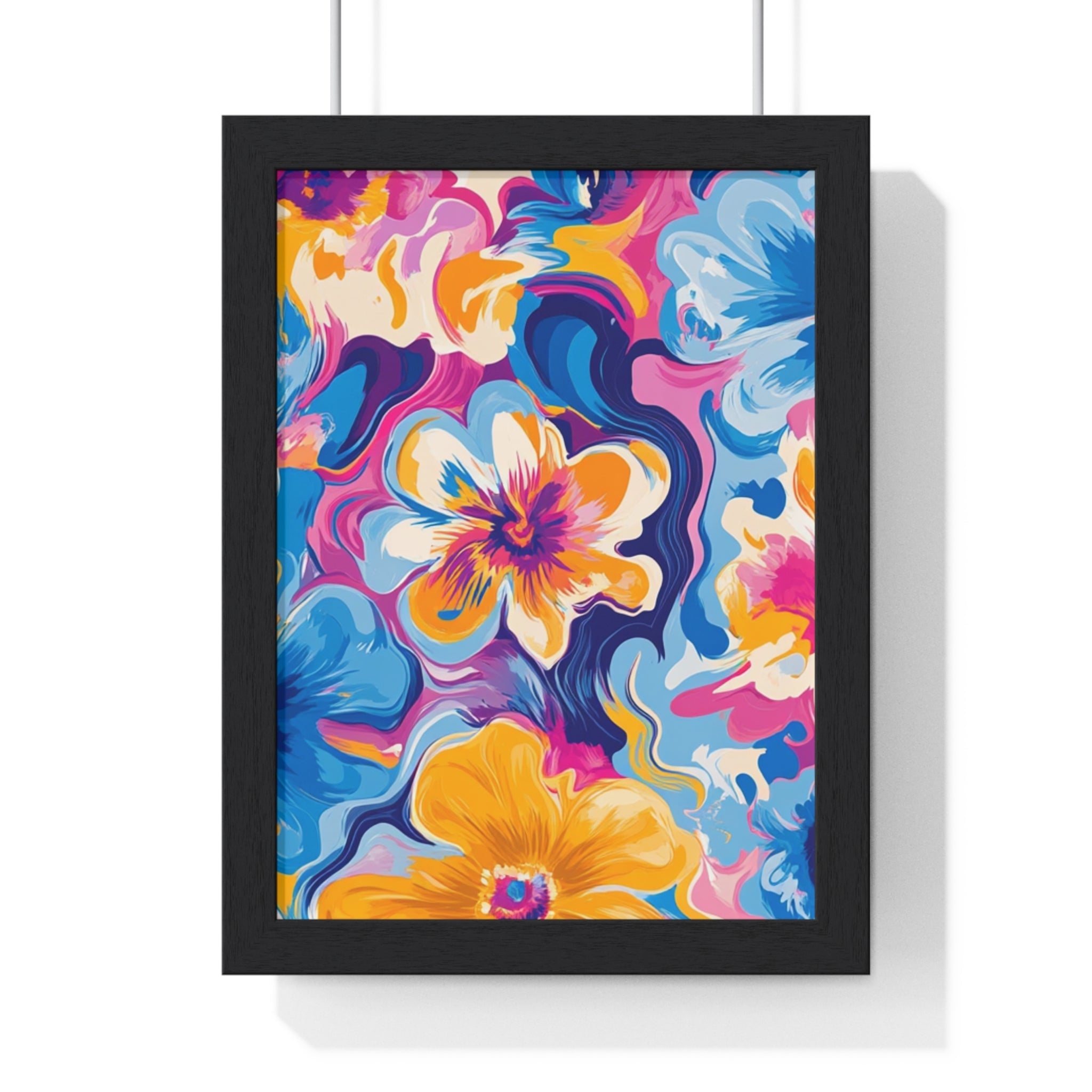 Printify Vibrant Floral Abstract Framed Art 2025