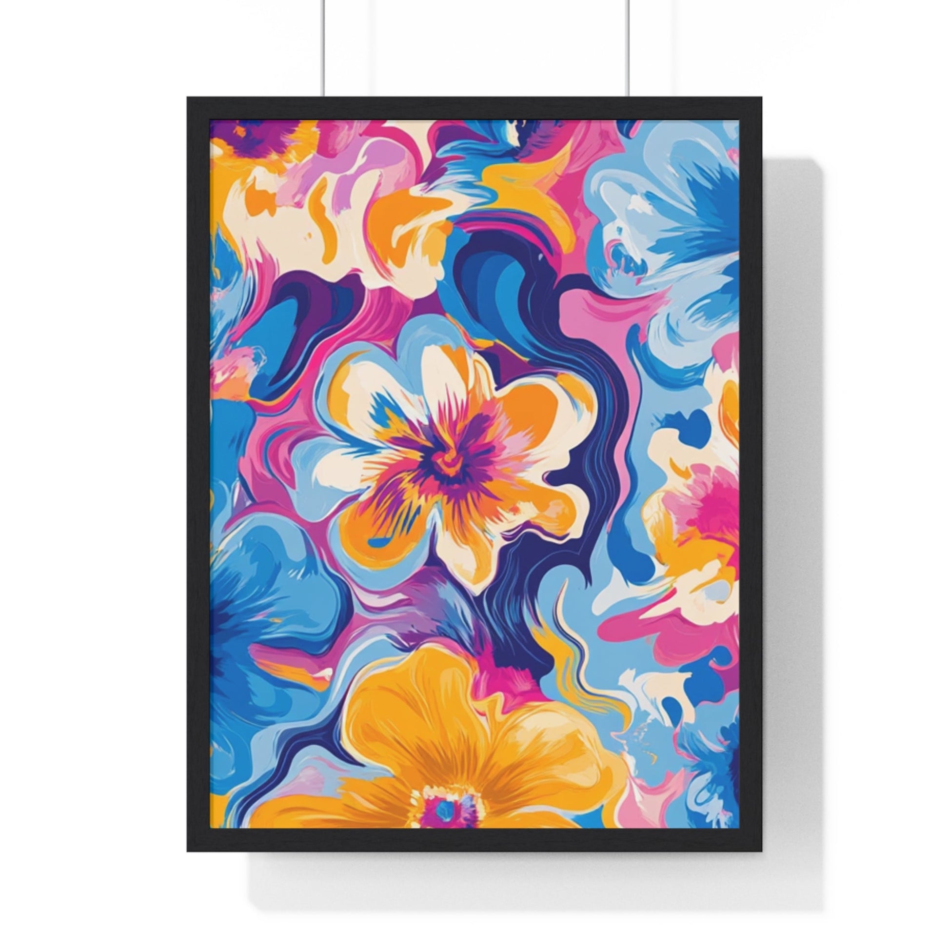 Printify Vibrant Floral Abstract Framed Art 2025