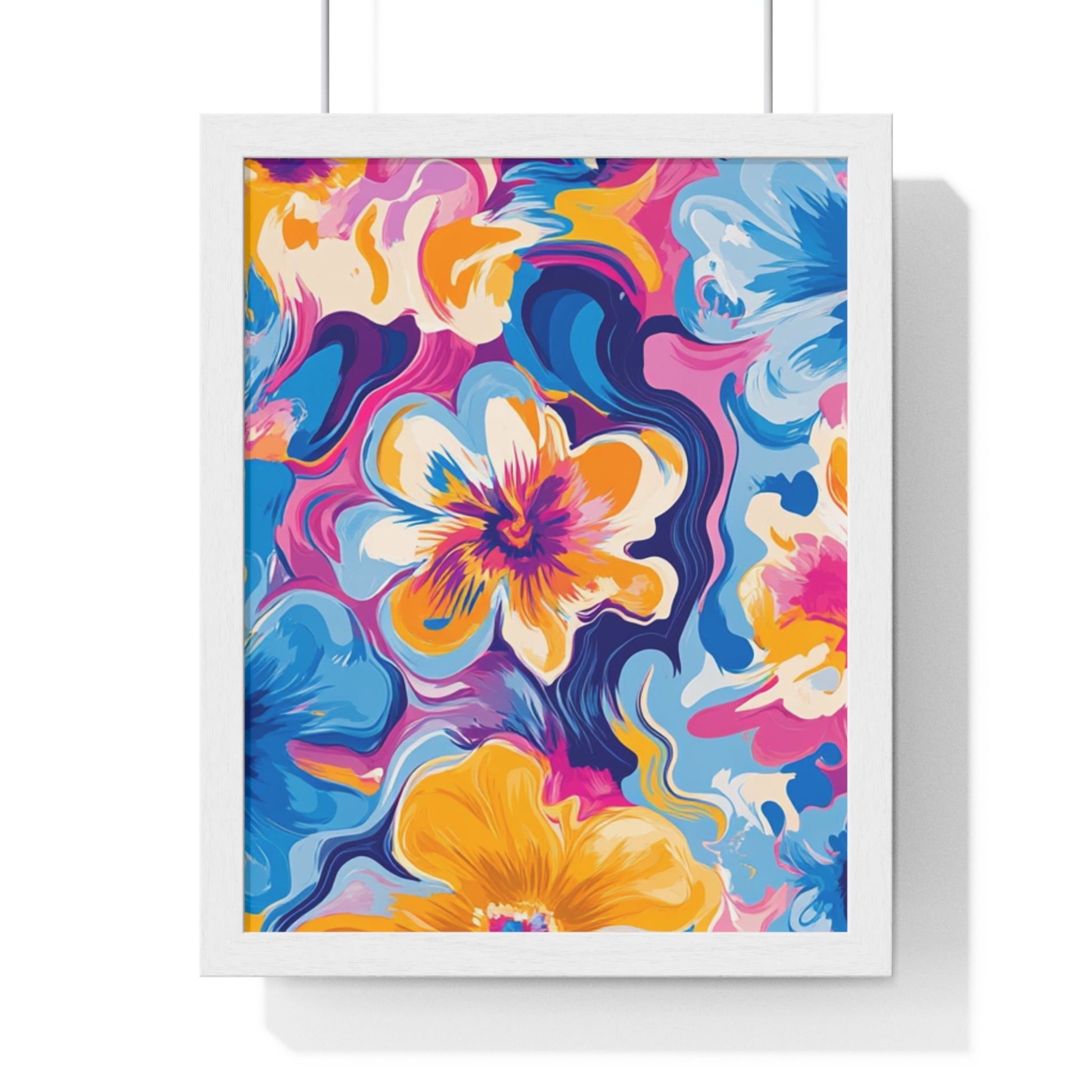 Printify Vibrant Floral Abstract Framed Art 2025