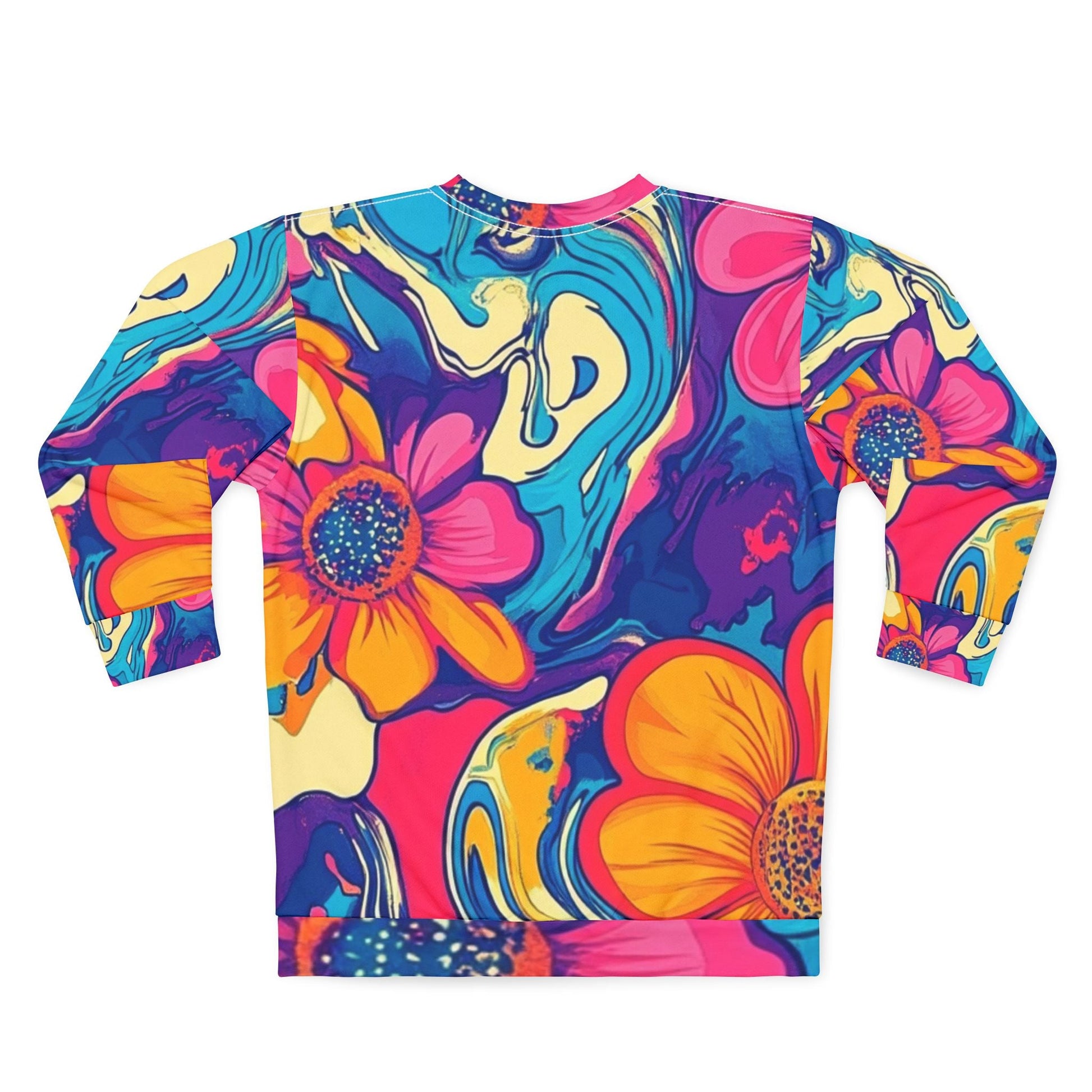 Vibrant Floral Abstract Sweatshirt, Artsulli - Art is Long, Life is Short, All Over Prints, , , , , , , 