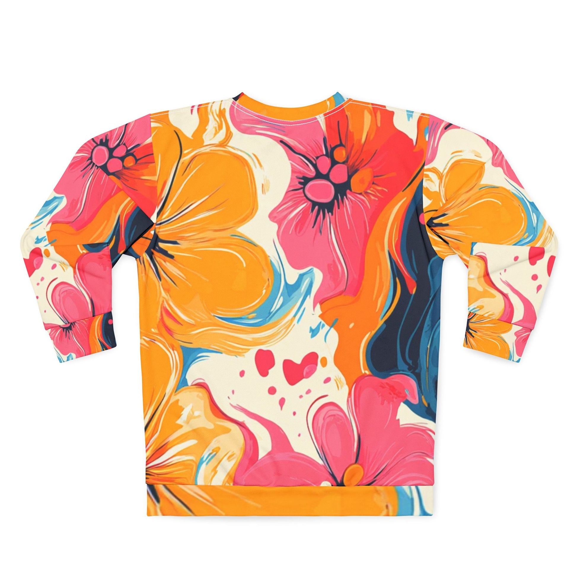 Vibrant Floral Abstract Sweatshirt, Artsulli - Art is Long, Life is Short, All Over Prints, , , , , , , 