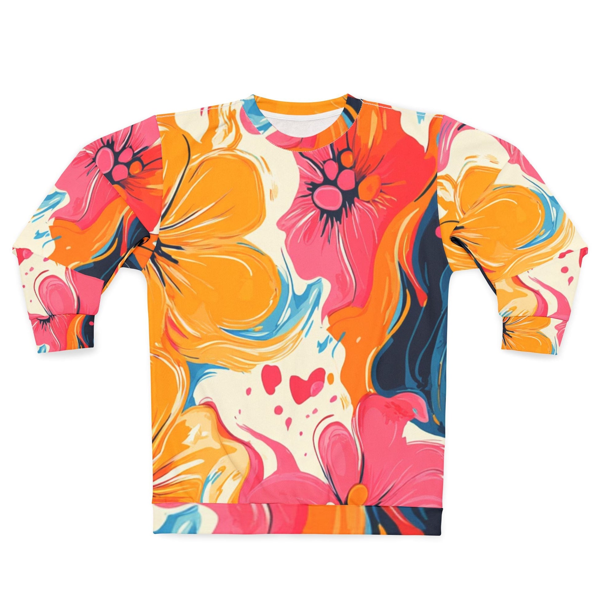 Vibrant Floral Abstract Sweatshirt, Artsulli - Art is Long, Life is Short, All Over Prints, Size, XS, , , , , 27789173732477480672