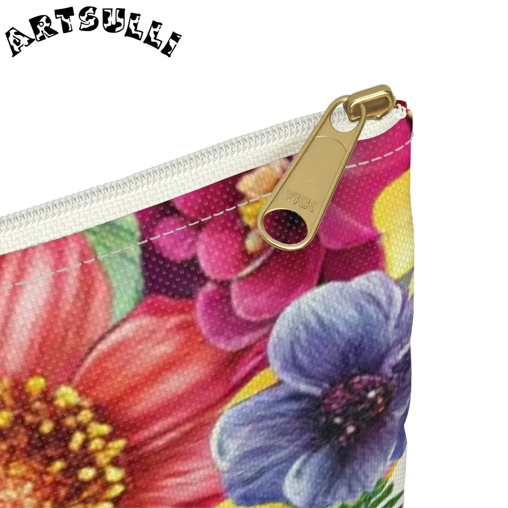 Vibrant Floral and Stripe Pouch, Artsulli - Art is Long, Life is Short, Bags, , , , , , , 