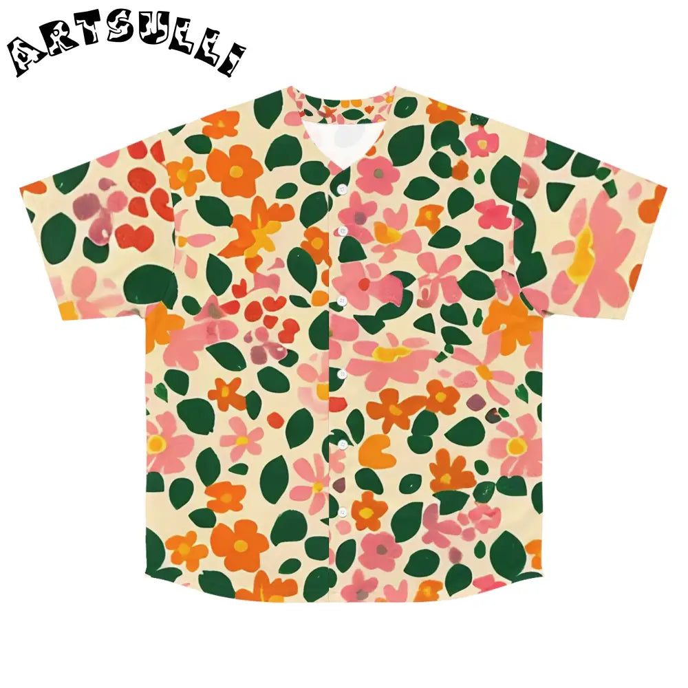 JAKKOUTTHEBXX Vibrant Floral Baseball Jersey 2025