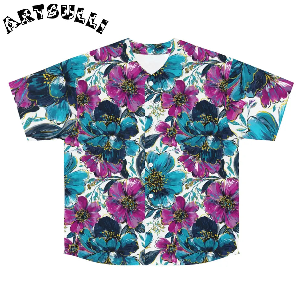 JAKKOUTTHEBXX Vibrant Floral Baseball Jersey 2025