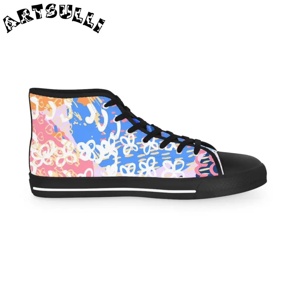 Vibrant Floral Breathable Polyester Canvas High Tops, Artsulli - Art is Long, Life is Short, Shoes, , , , , , , 