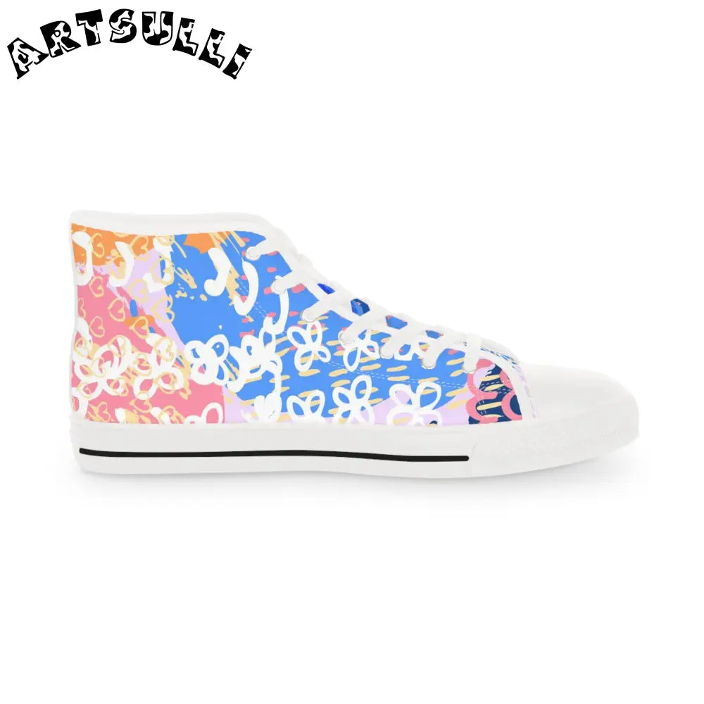 Vibrant Floral Breathable Polyester Canvas High Tops, Artsulli - Art is Long, Life is Short, Shoes, , , , , , , 