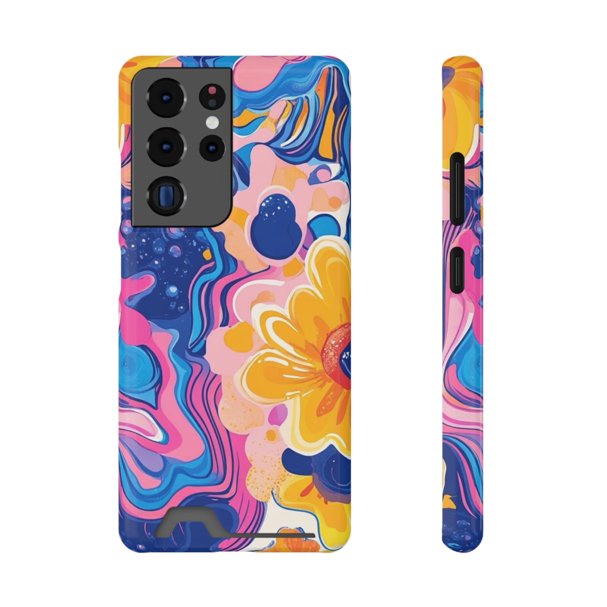 Vibrant Floral Cardholder Case, Artsulli - Art is Long, Life is Short, Phone Case, Size, Samsung Galaxy S21 Ultra, Surface, Glossy, Shape, With gift packaging, 13141411345894996685