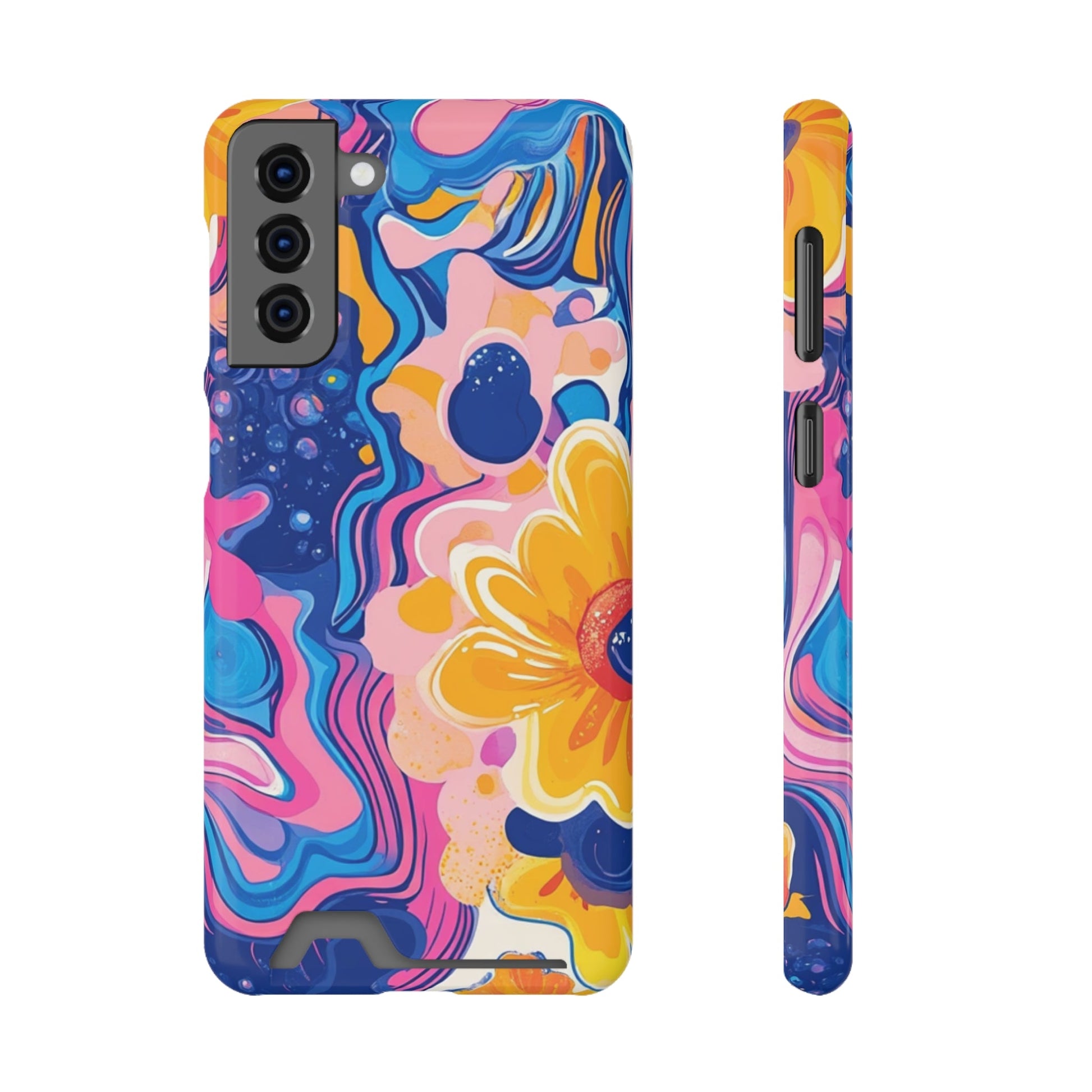 Vibrant Floral Cardholder Case, Artsulli - Art is Long, Life is Short, Phone Case, Size, Samsung Galaxy S21 Plus, Surface, Glossy, Shape, With gift packaging, 28887893888135068319