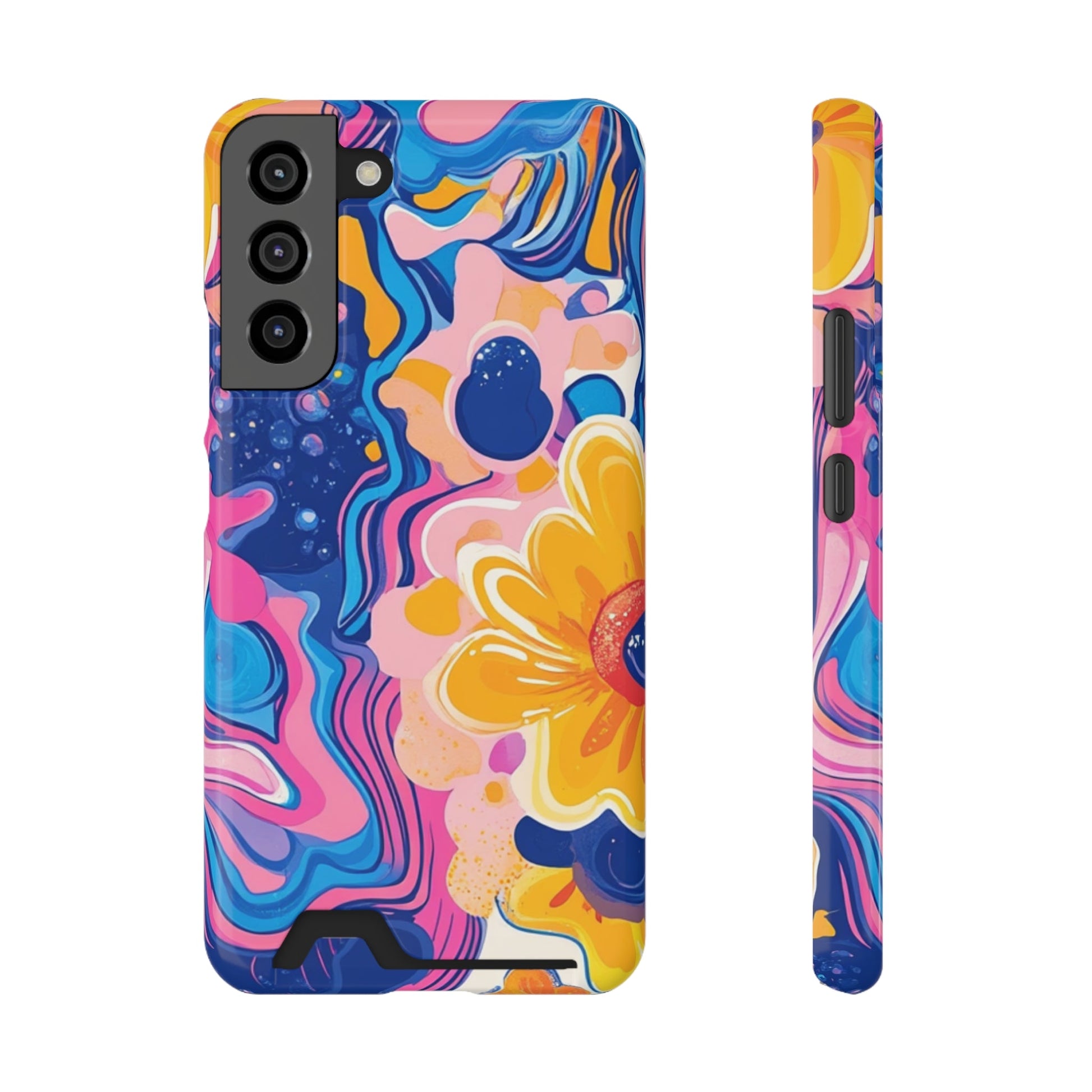 Vibrant Floral Cardholder Case, Artsulli - Art is Long, Life is Short, Phone Case, Size, Samsung Galaxy S22 Plus, Surface, Glossy, Shape, Without gift packaging, 15631578783485596986