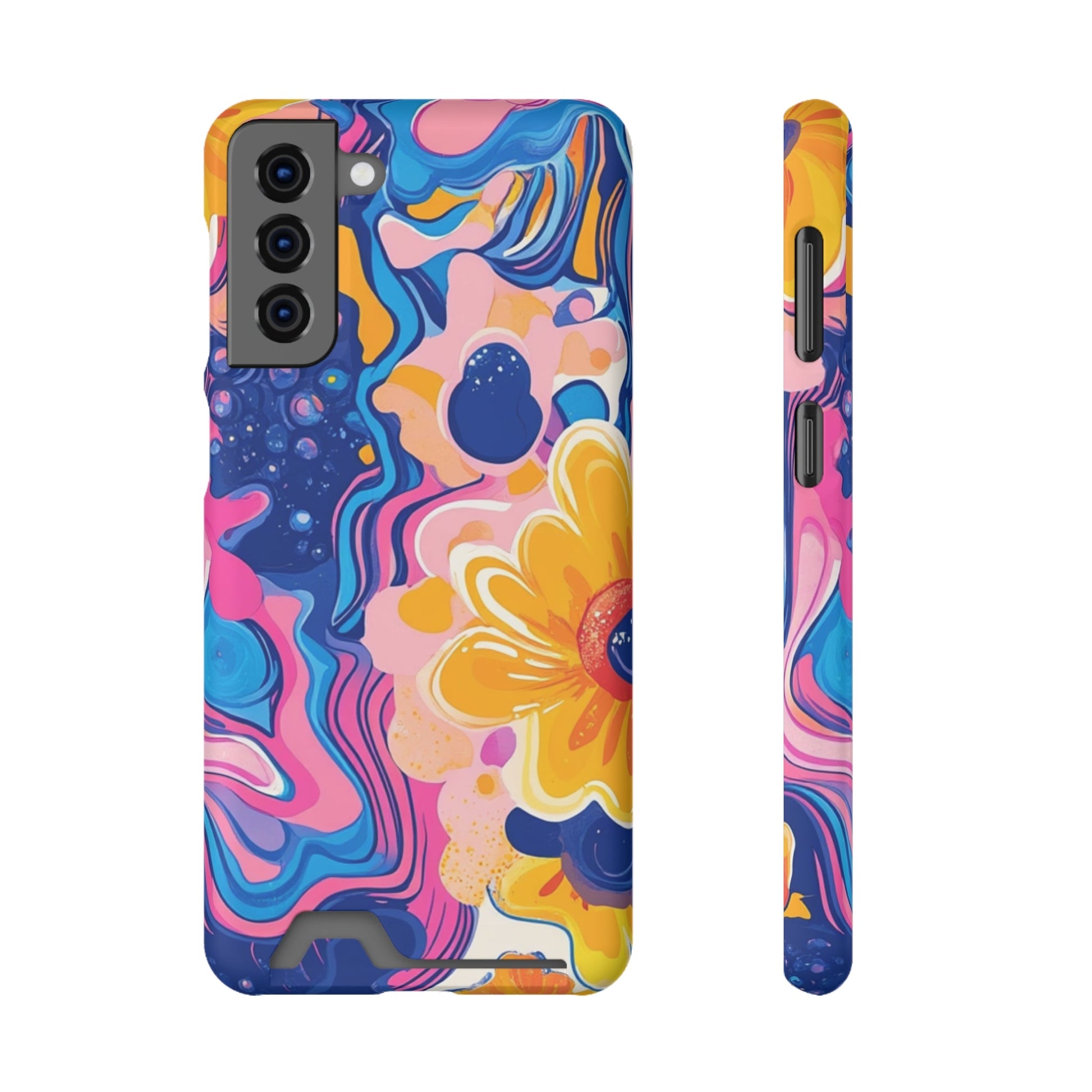 Vibrant Floral Cardholder Case, Artsulli - Art is Long, Life is Short, Phone Case, Size, Samsung Galaxy S21 Plus, Surface, Matte, Shape, Without gift packaging, 20958267192525536039