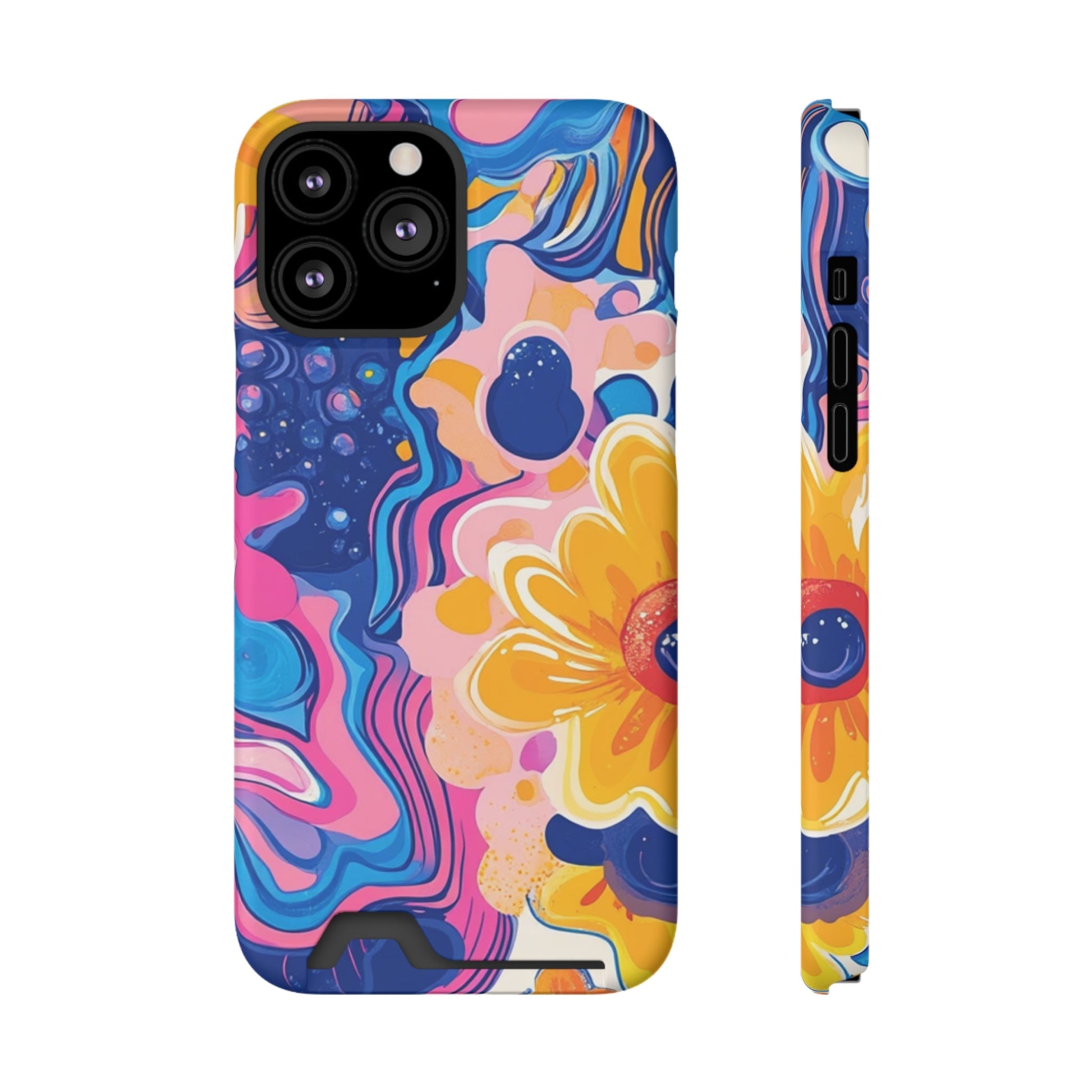 Vibrant Floral Cardholder Case, Artsulli - Art is Long, Life is Short, Phone Case, Size, iPhone 13 Pro Max, Surface, Matte, Shape, With gift packaging, 13347739221038053059