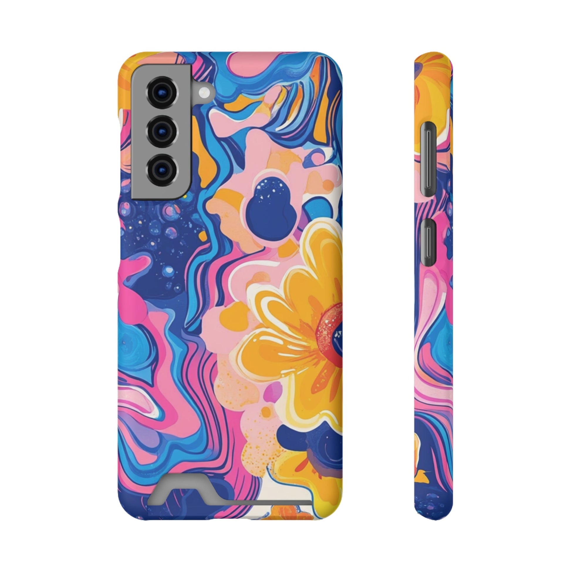 Vibrant Floral Cardholder Case, Artsulli - Art is Long, Life is Short, Phone Case, Size, Samsung Galaxy S21, Surface, Matte, Shape, With gift packaging, 13638086680601367399