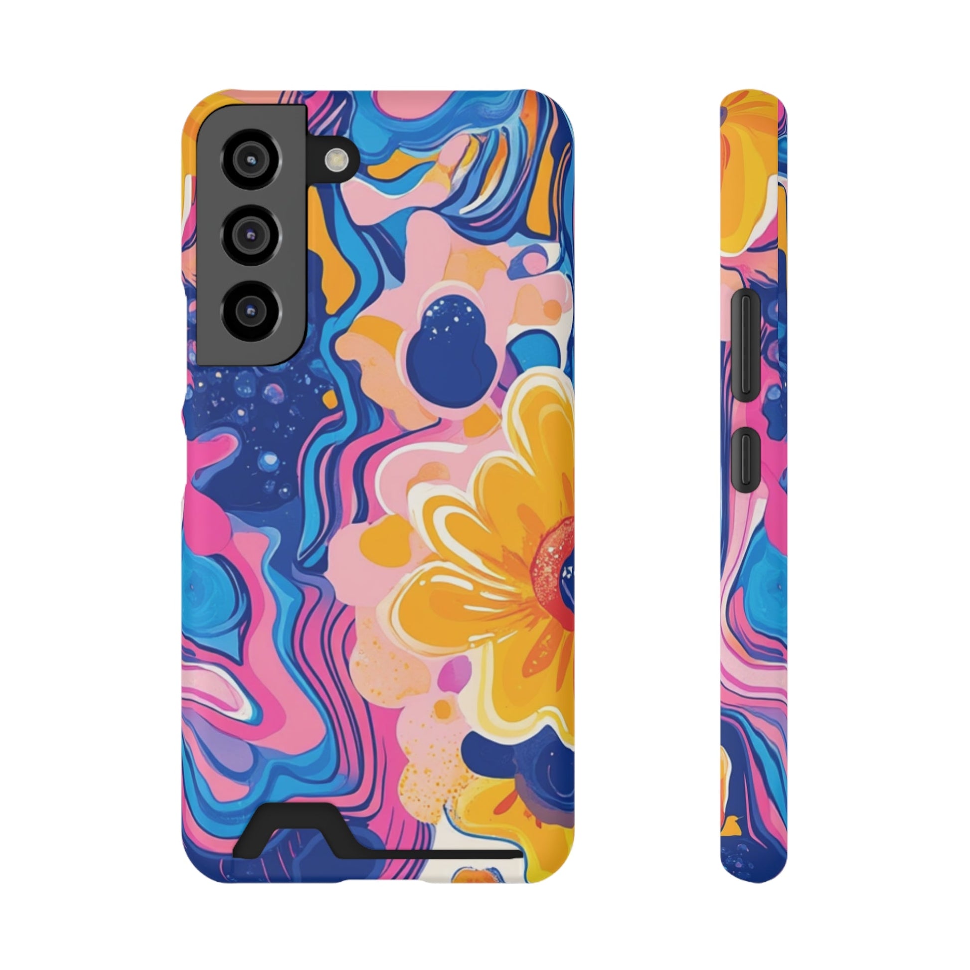Vibrant Floral Cardholder Case, Artsulli - Art is Long, Life is Short, Phone Case, Size, Samsung Galaxy S22, Surface, Matte, Shape, With gift packaging, 59673979794934948061