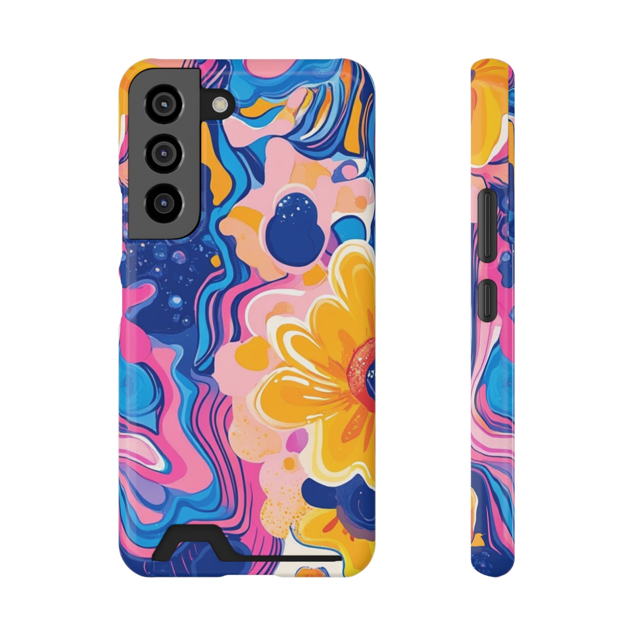 Vibrant Floral Cardholder Case, Artsulli - Art is Long, Life is Short, Phone Case, Size, Samsung Galaxy S22, Surface, Glossy, Shape, Without gift packaging, 18529042140694365006