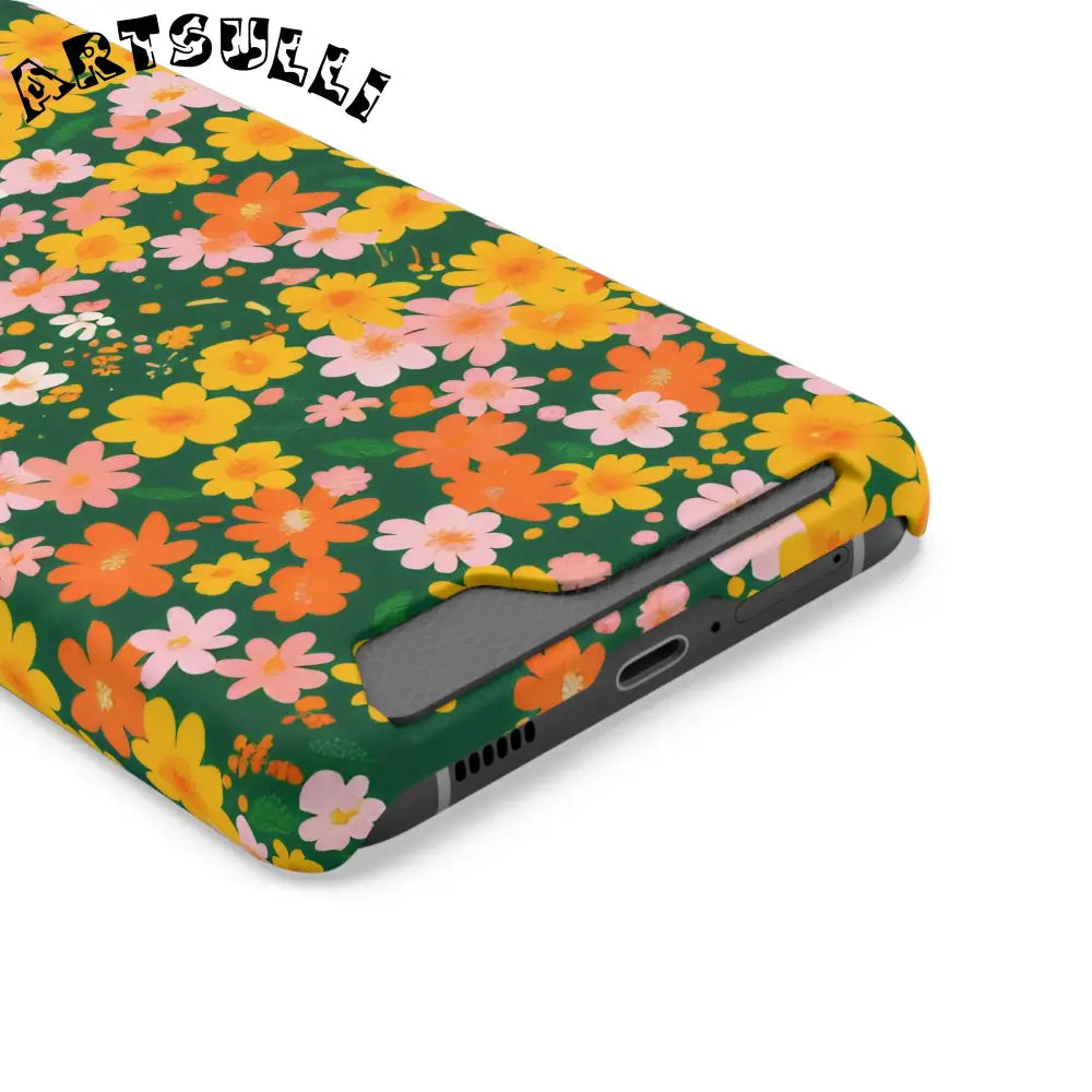 Vibrant Floral Cardholder Phone Case, Artsulli - Art is Long, Life is Short, Phone Case, , , , , , , 