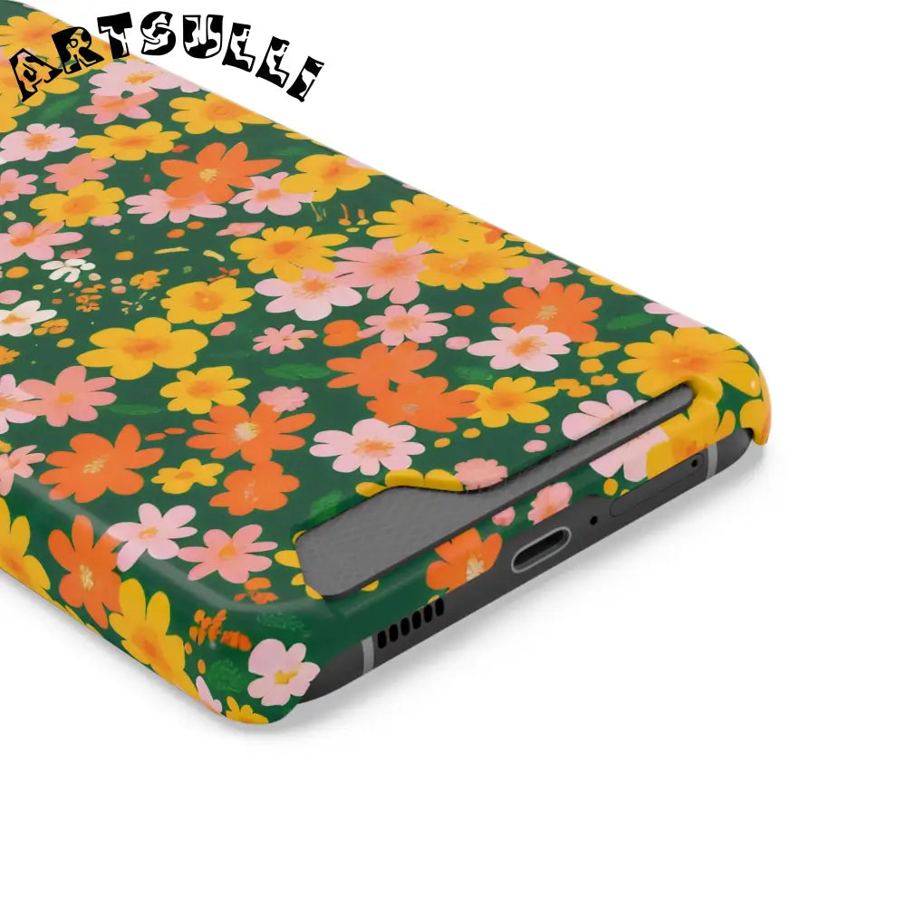 Vibrant Floral Cardholder Phone Case, Artsulli - Art is Long, Life is Short, Phone Case, , , , , , , 