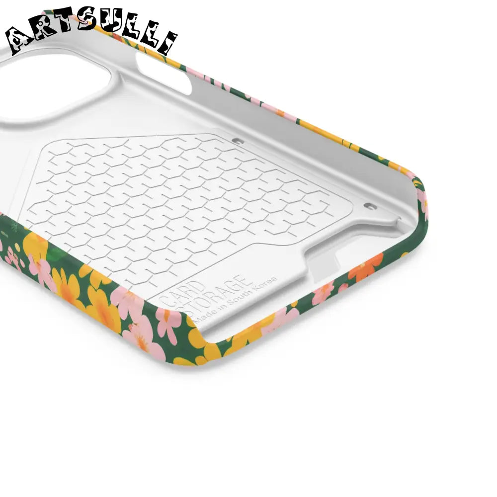 Vibrant Floral Cardholder Phone Case, Artsulli - Art is Long, Life is Short, Phone Case, , , , , , , 